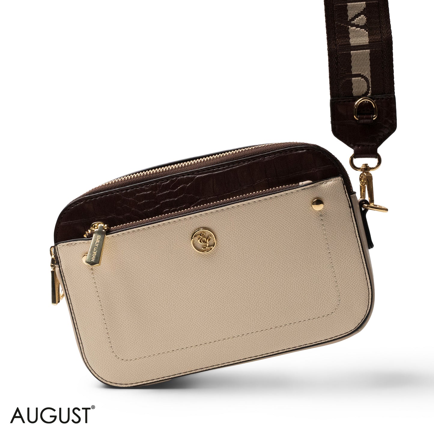 LEATHER CROSSBODY WITH DETAIL CROC TOUCH - SMALL