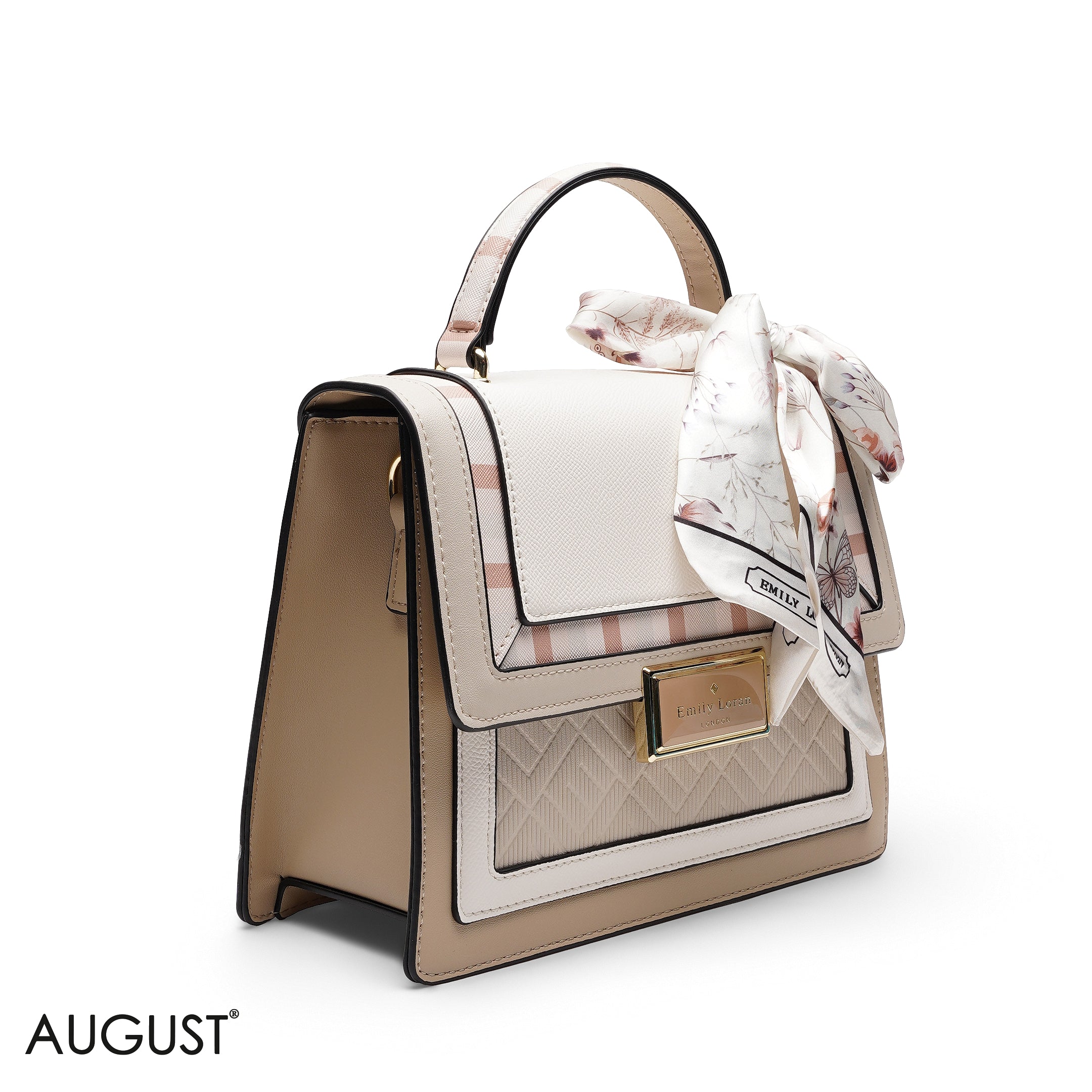 TEXTURED QUILTED SCARF TOP HANDLE BAG
