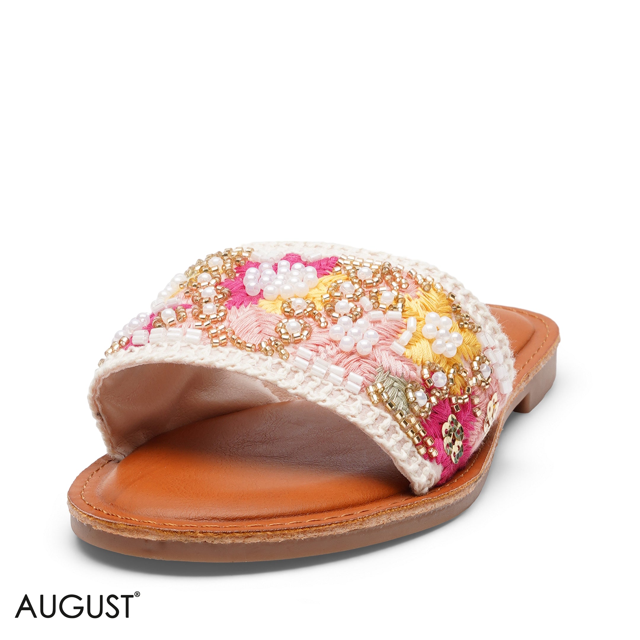 EMBELLISHED ARTISAN WOVEN TEXTILE SLIPPERS
