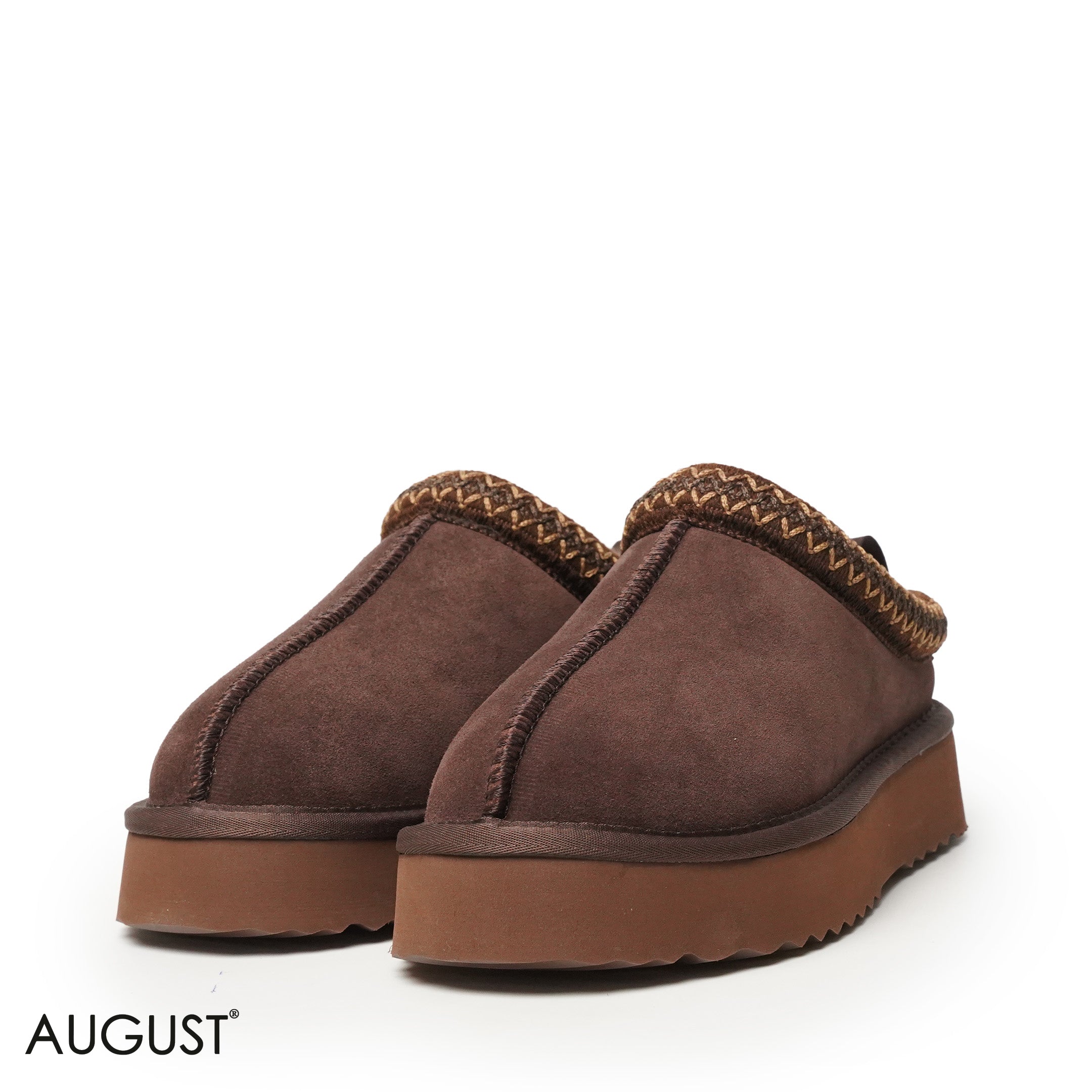 COFFEE SUEDE LEATHER UGGS WITH DETAIL TOUCH