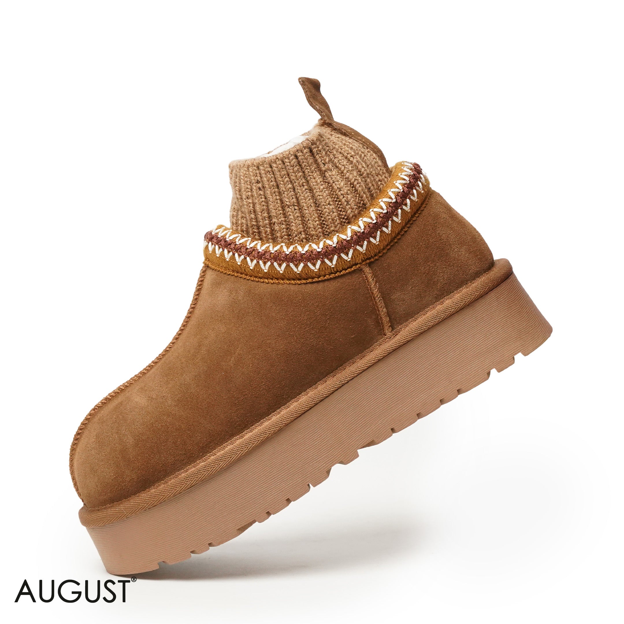 CHESTNUT SUEDE LEATHER WITH SOCK ANKLE UGGS