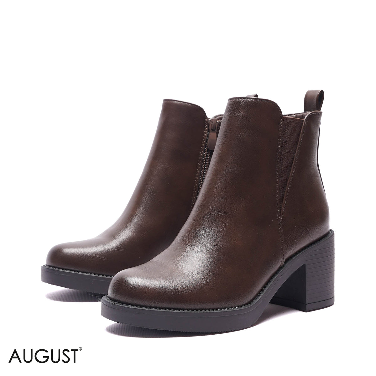 SIDE-ZIP PLATFORM BLOCK HEEL BOOTS
