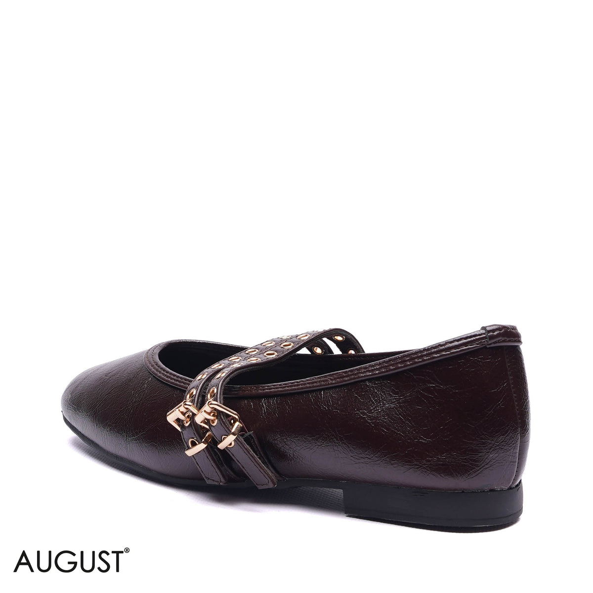 DOUBLE STRAP GROMMET BALLET FLATS