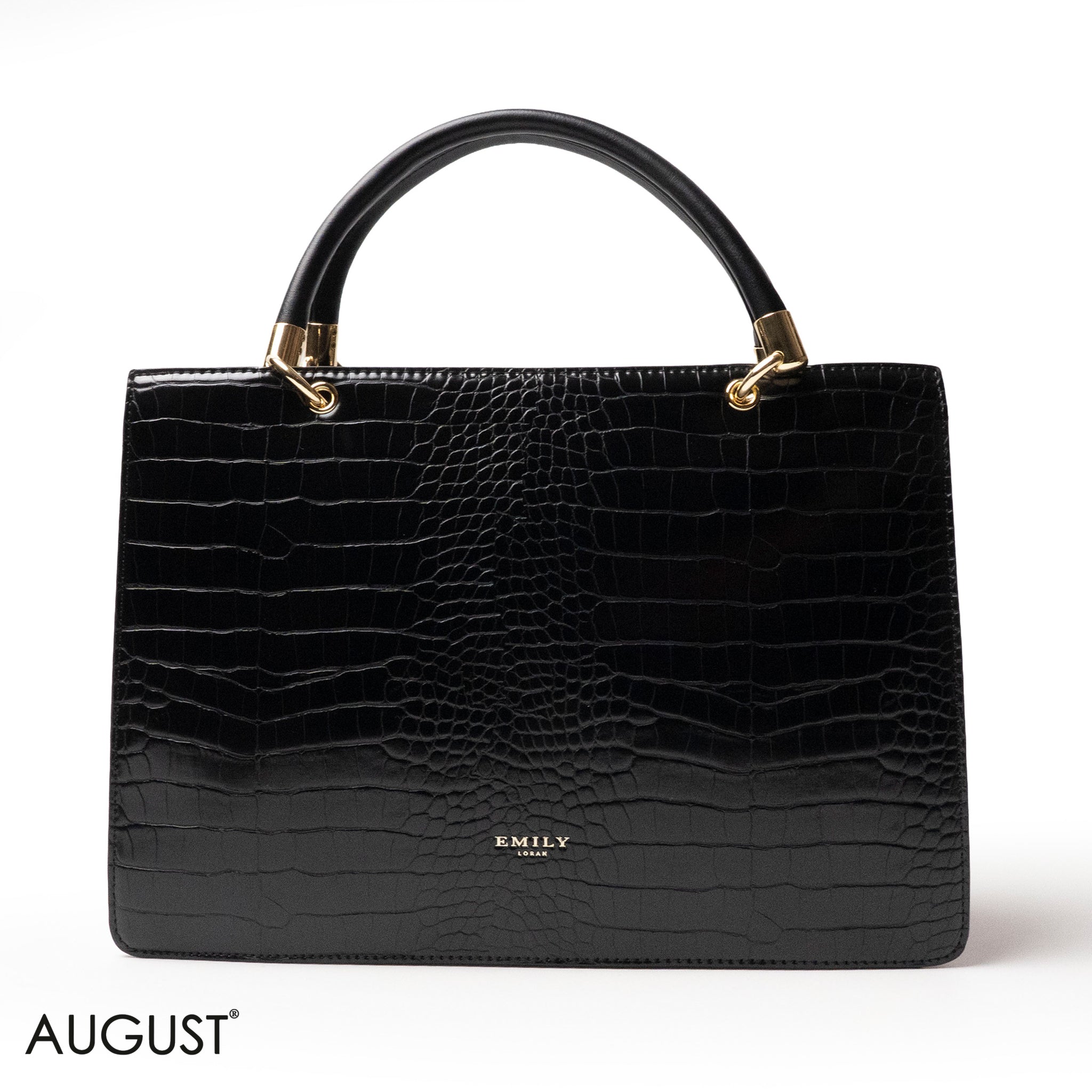 SNAKE LEATHER HANDBAG WITH FLAP - LARGE