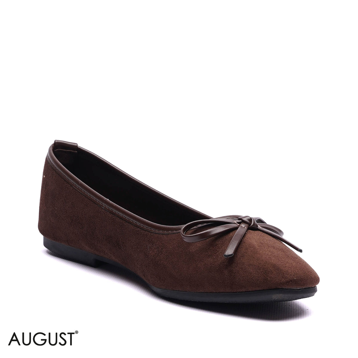 BOW DETAIL SUEDE BALLET FLATS