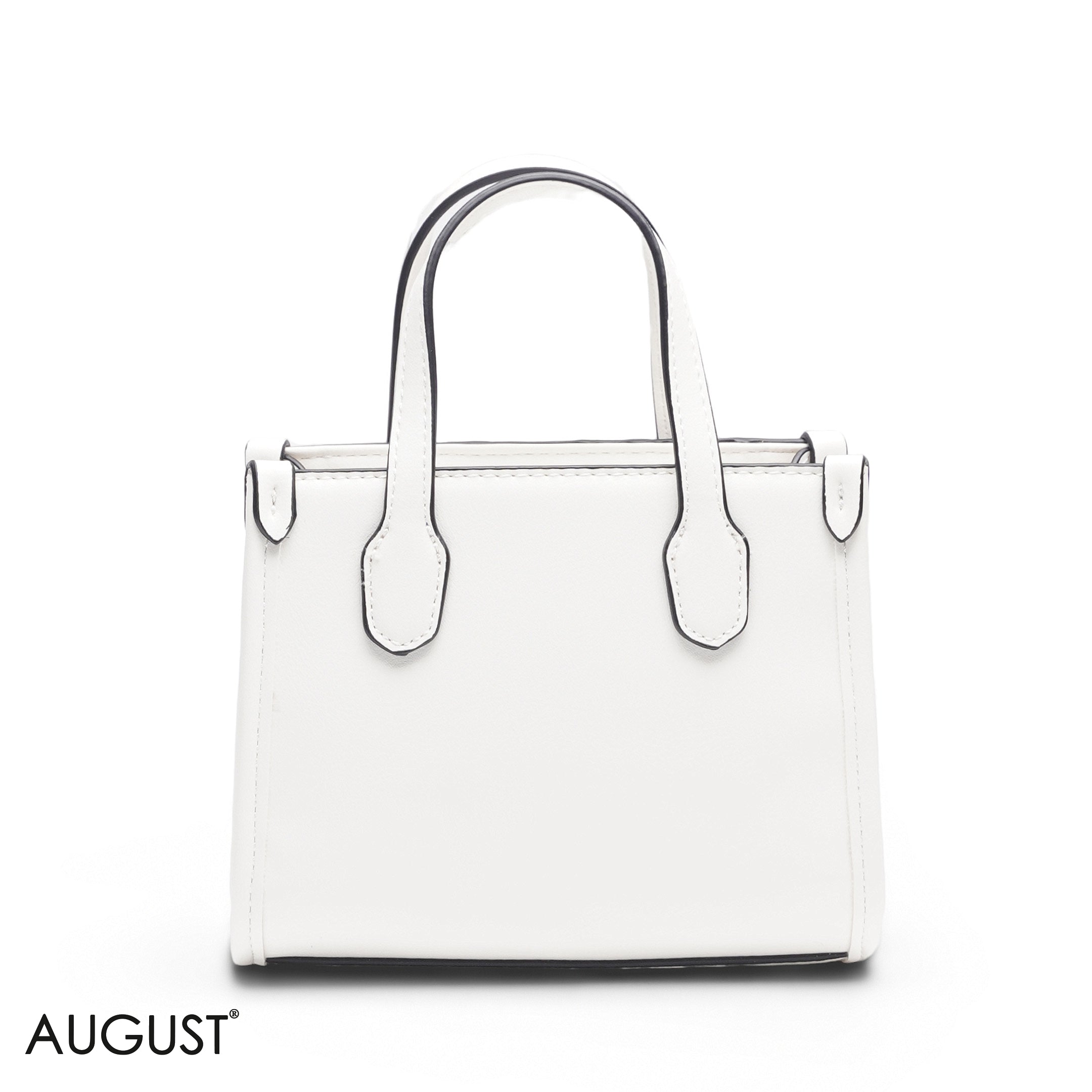 MINI WHITE FLORAL BAG WITH GOLD METAL STRAP
