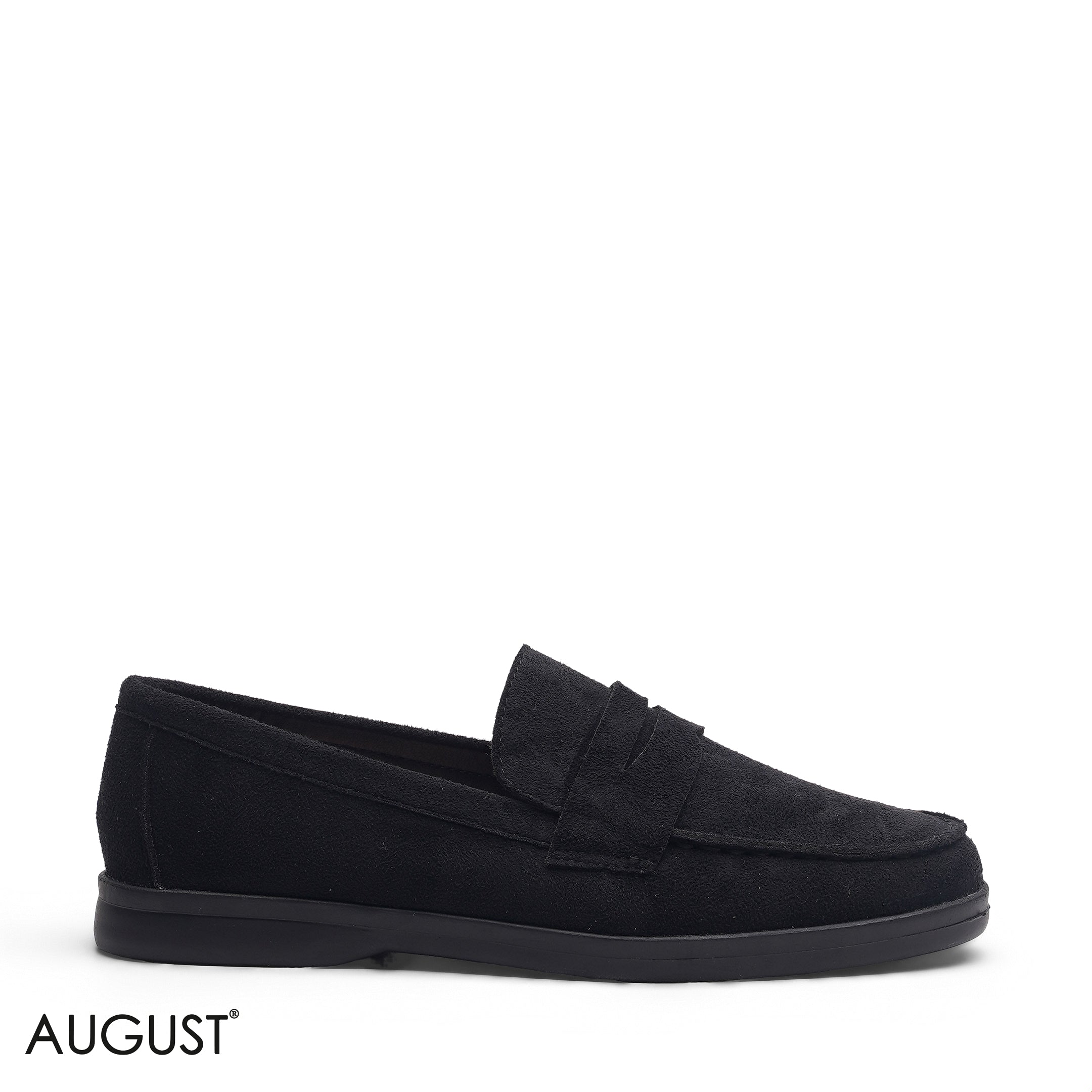 BLACK SUEDE LEATHER PENNY LOAFERS