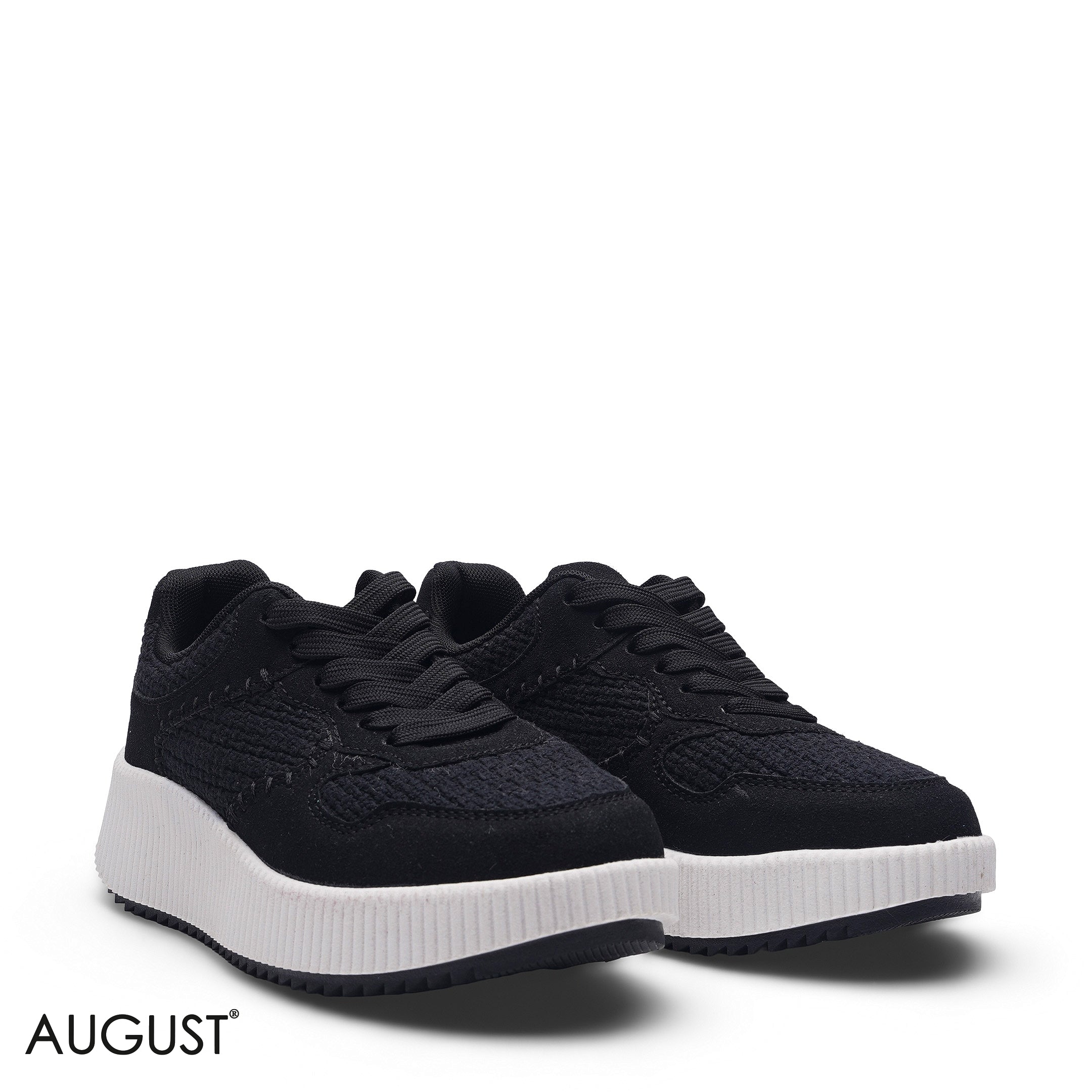 ELEGANT CLASSIC BLACK PLATFORM CHUNKY SNEAKER