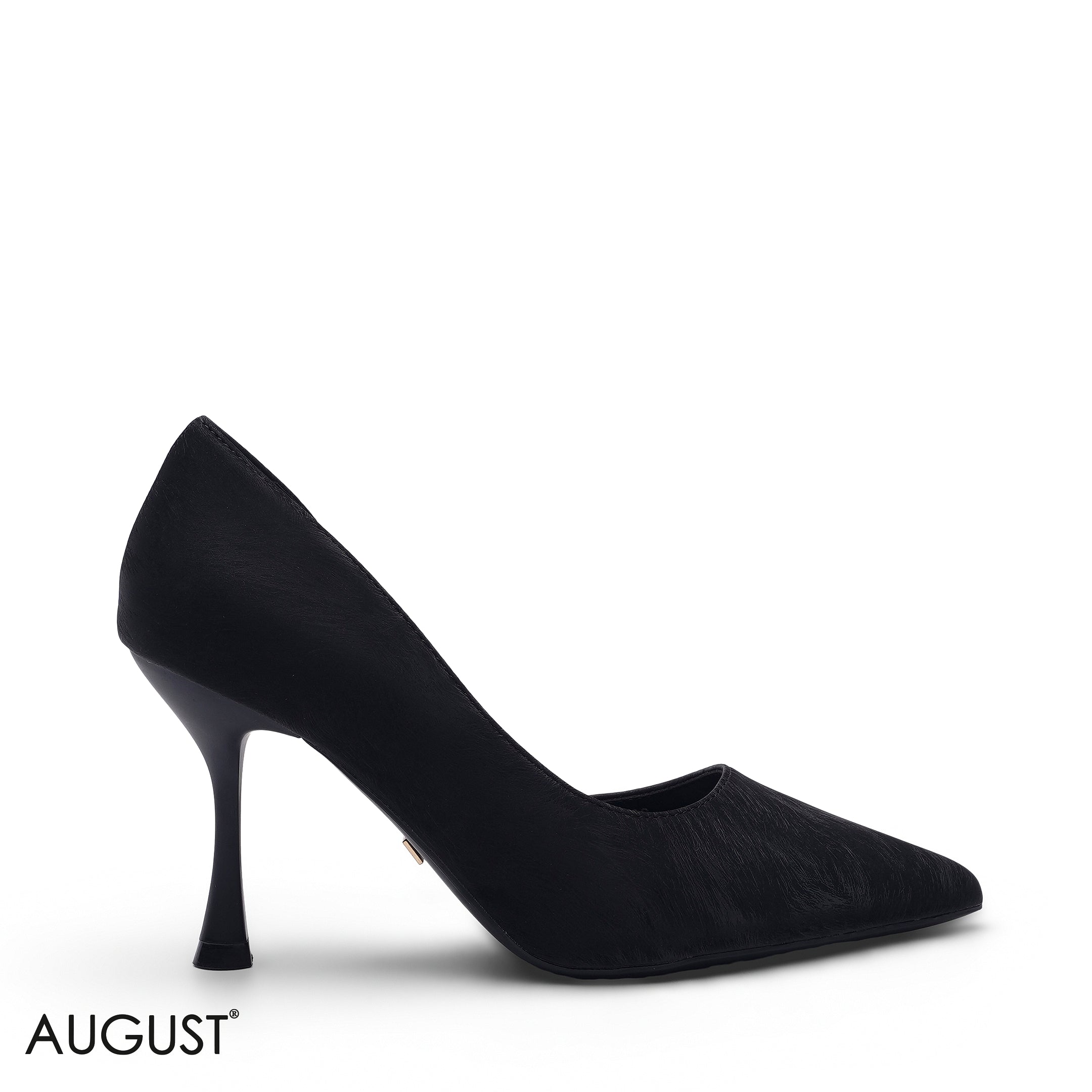 BLACK SIDE CUT-OUT POINTED TOE PUMPS