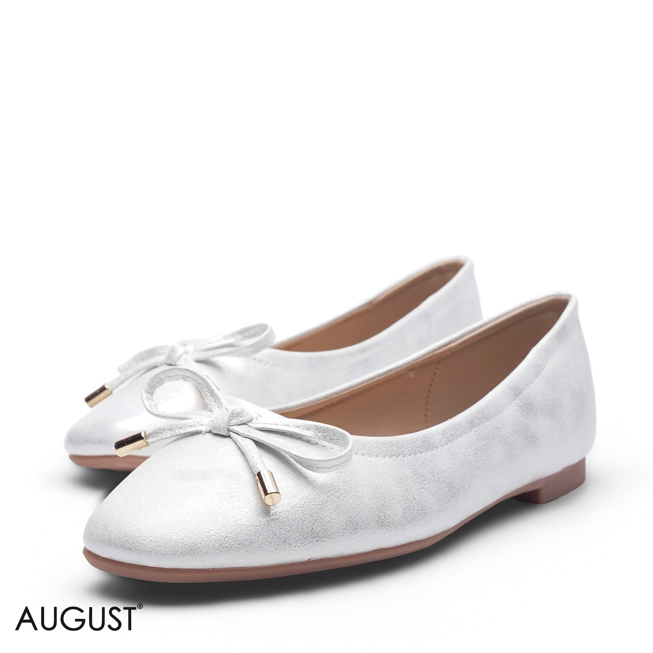 ELEGANT SILVER BOW ACCENT FLAT