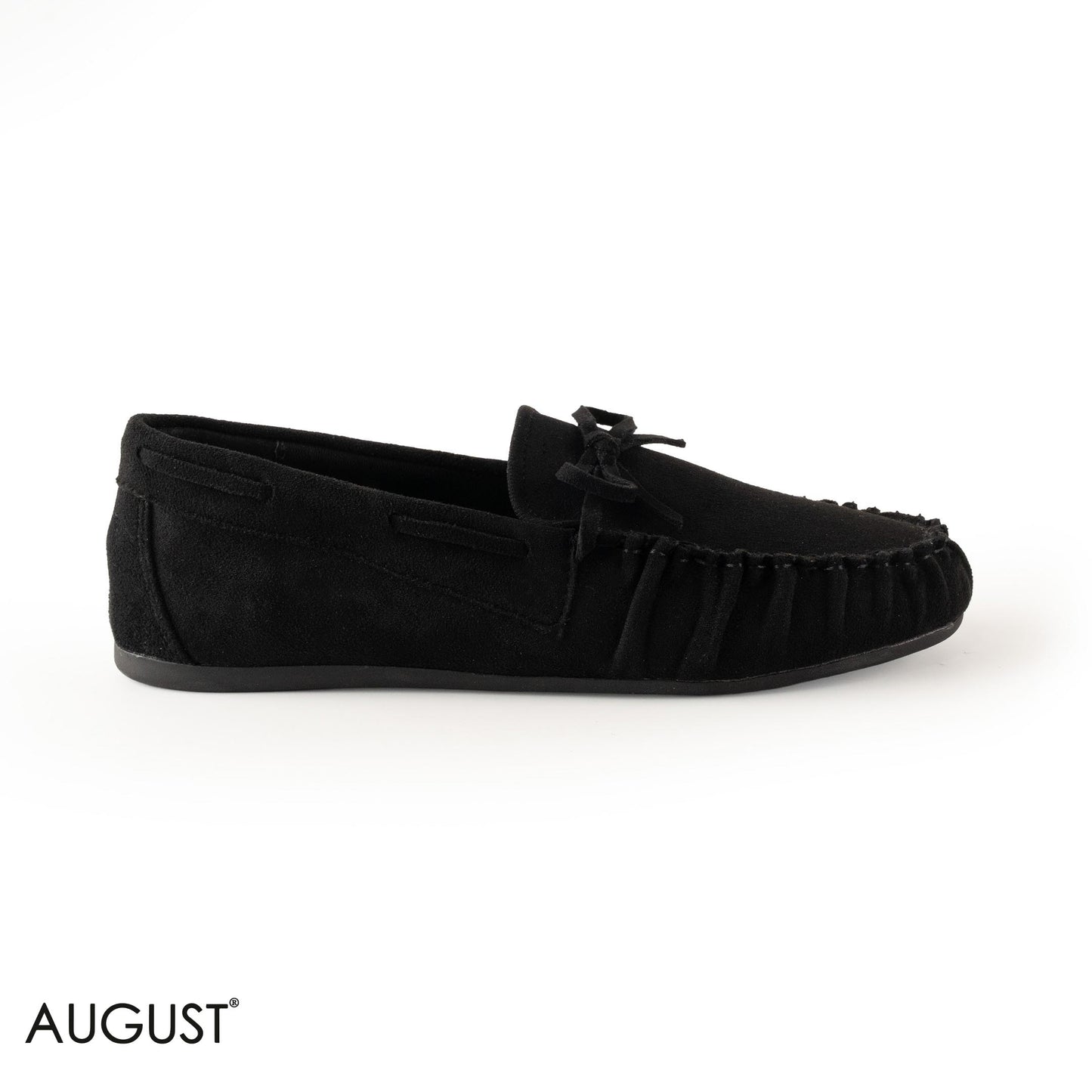 BLACK SUEDE LEATHER WITH MINI BOW