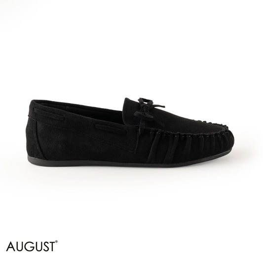 BLACK SUEDE LEATHER WITH MINI BOW