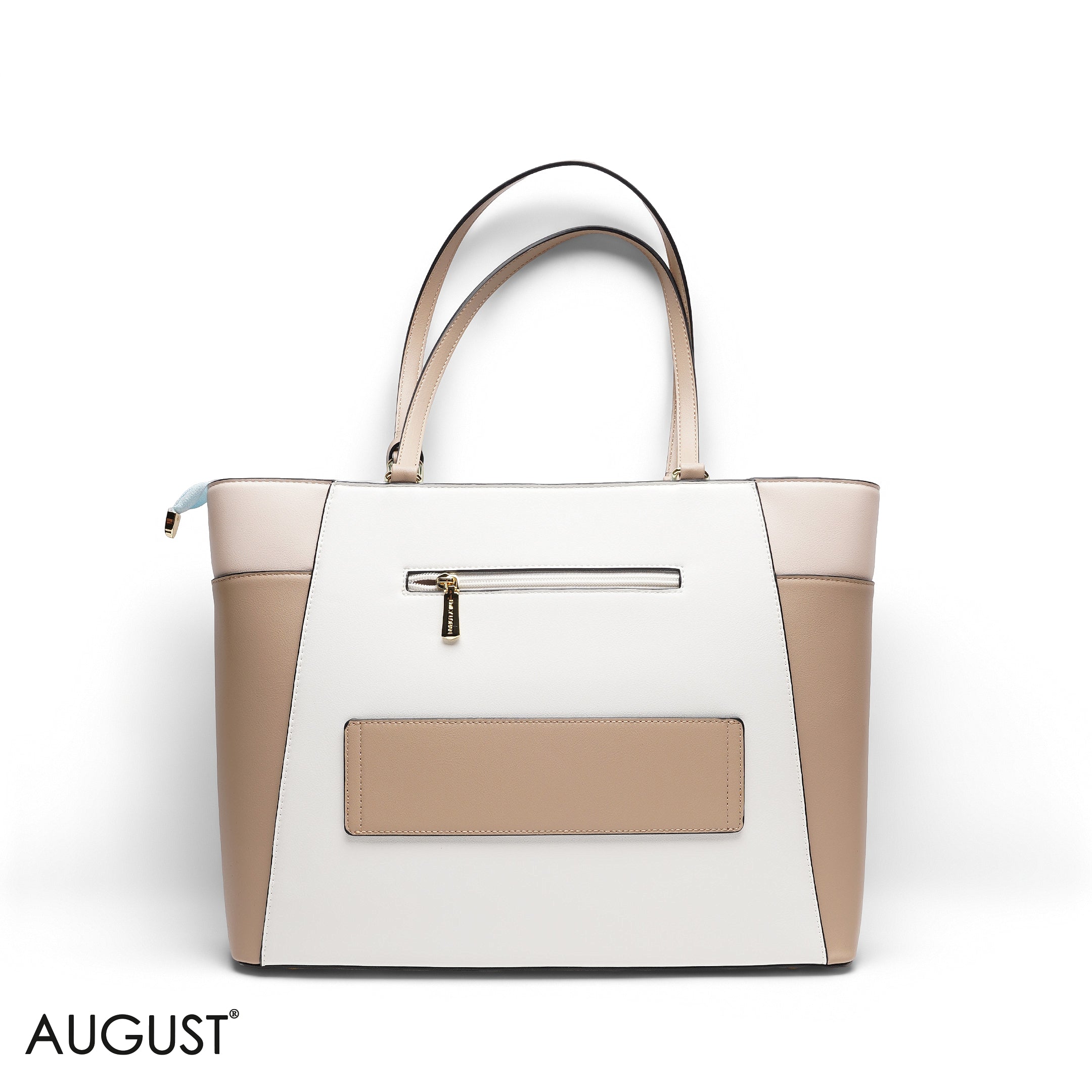 MIXED-TEXTURE PANELLED TOTE SET