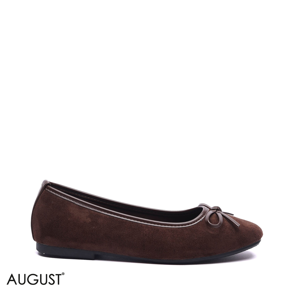 BOW DETAIL SUEDE BALLET FLATS