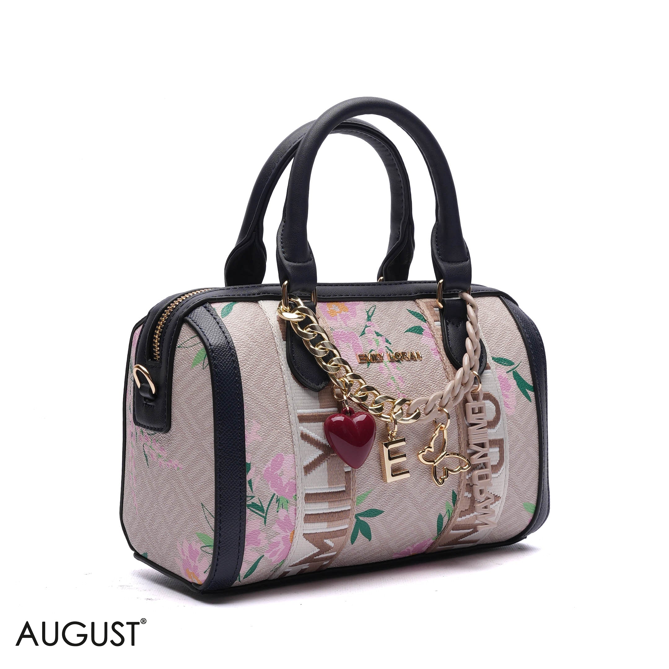 MONOGRAM BARREL BAG WITH CHARM CHAIN - SMALL