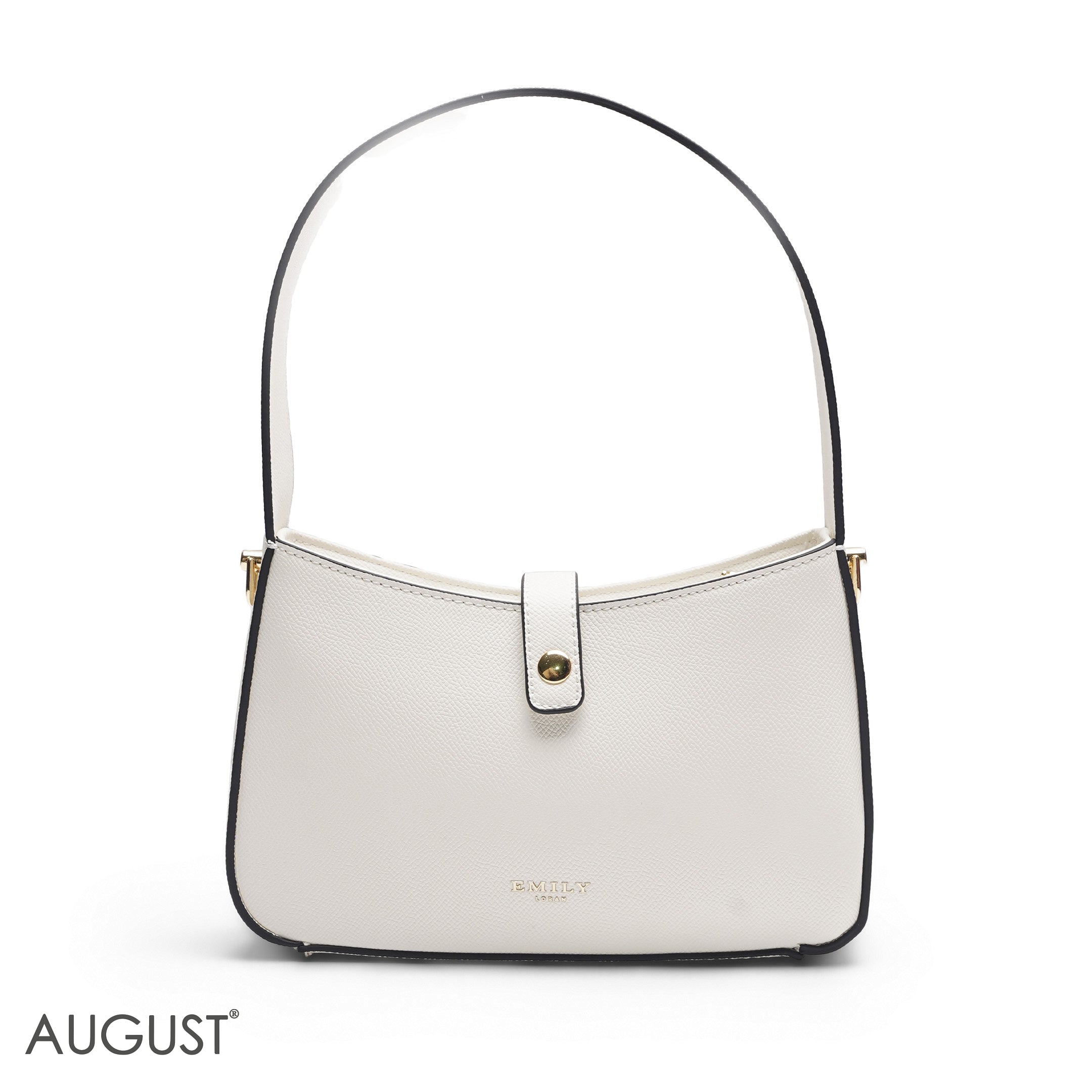 WHITE ROSE EMBROIDERED BAGUETTE BAG