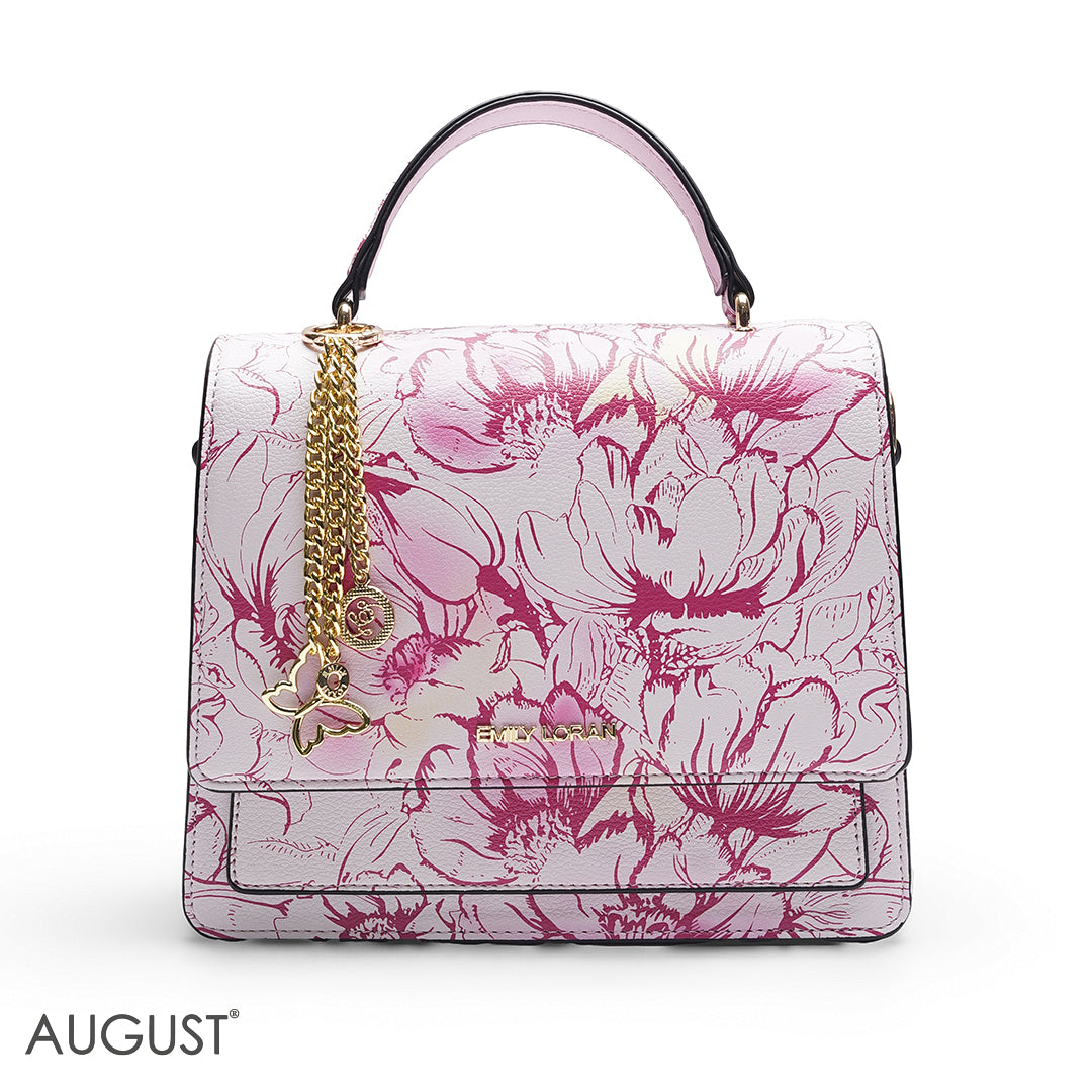 PINK FLORAL SATCHEL BAG