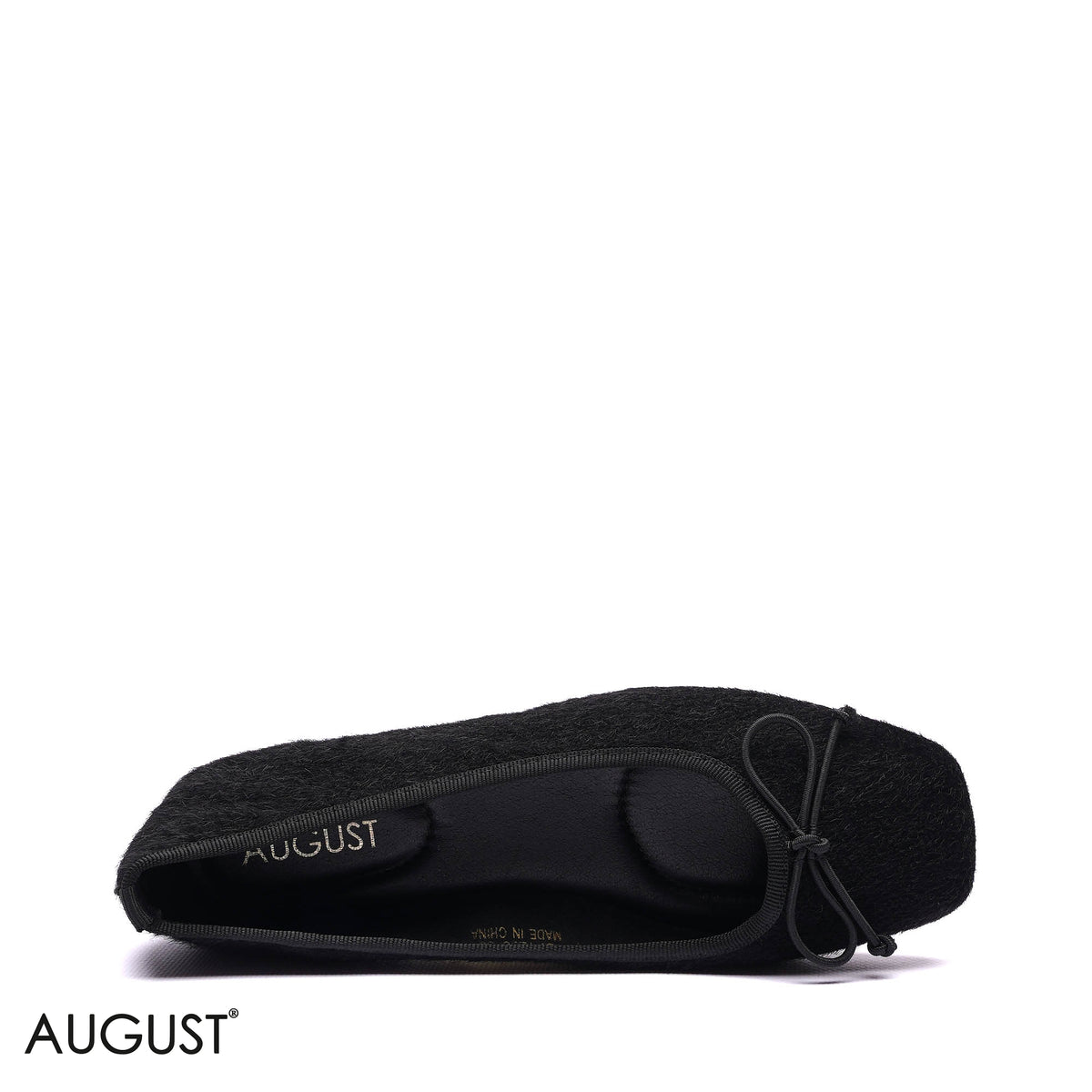 FAUX FUR BOW BALLET FLATS