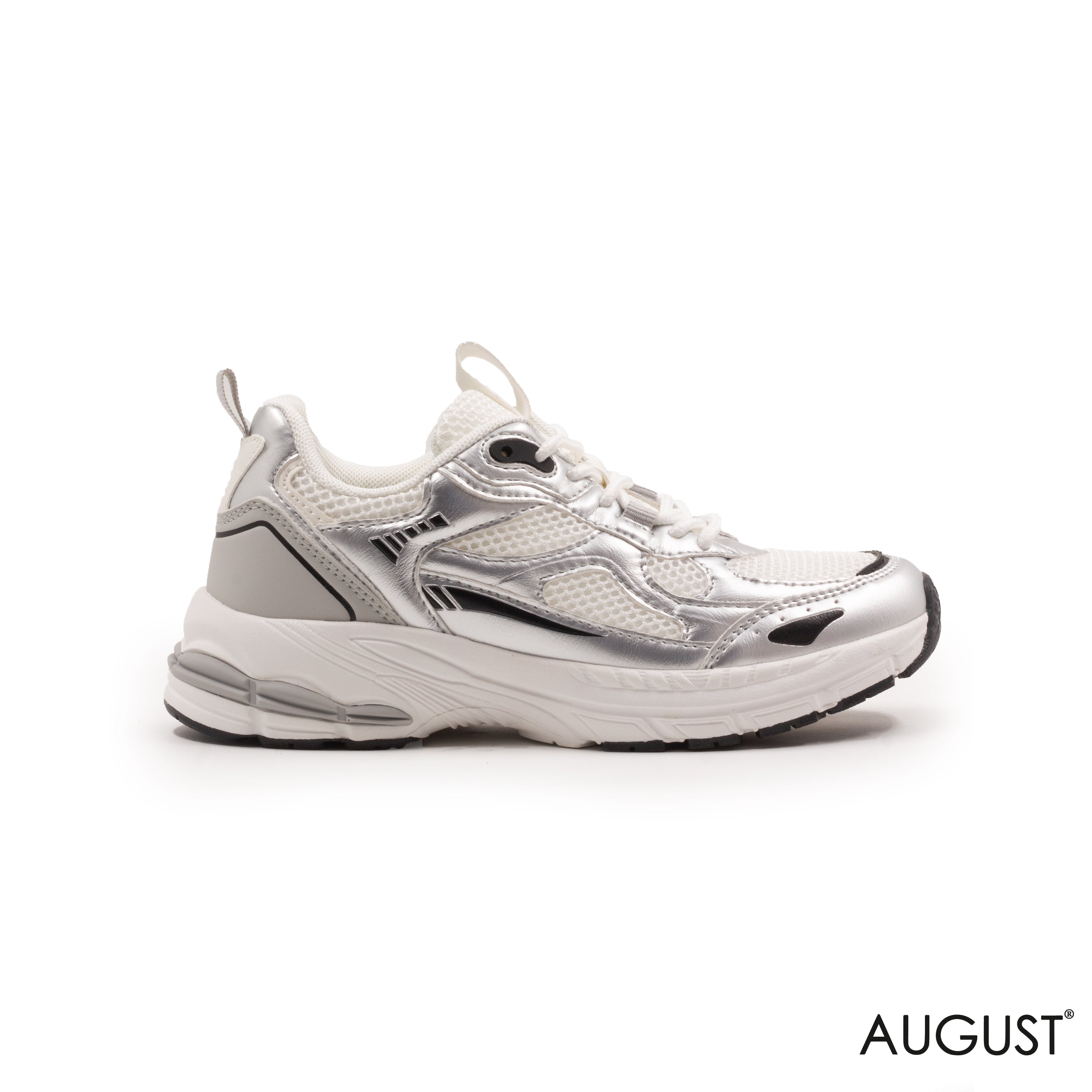 CHUNKY LEATHER SNEAKERS WITH FABRIC DETAIL