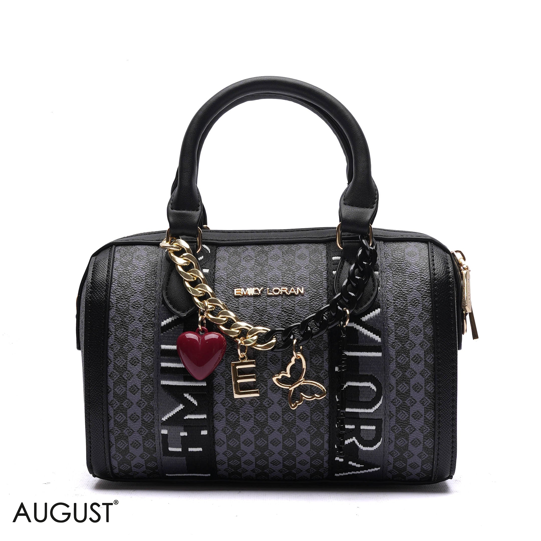 MONOGRAM BARREL BAG WITH CHARM CHAIN - SMALL