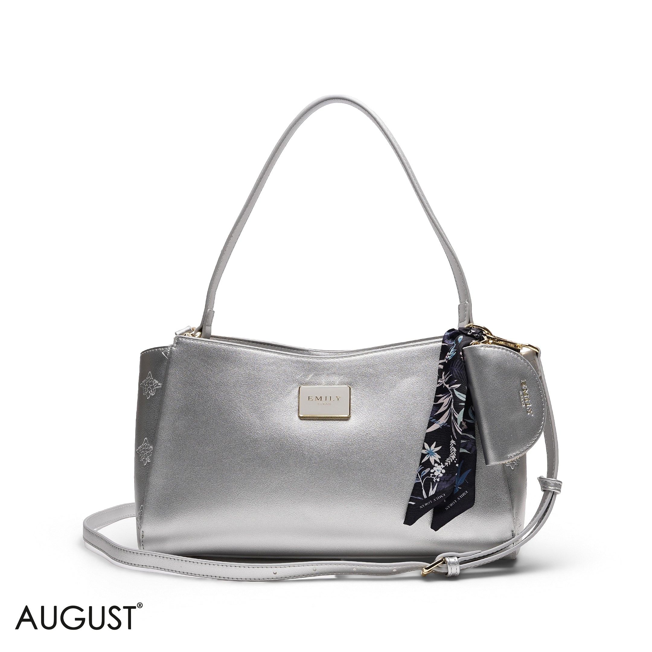 SHOULDER BAG WITH SCARF AND COIN PURSE