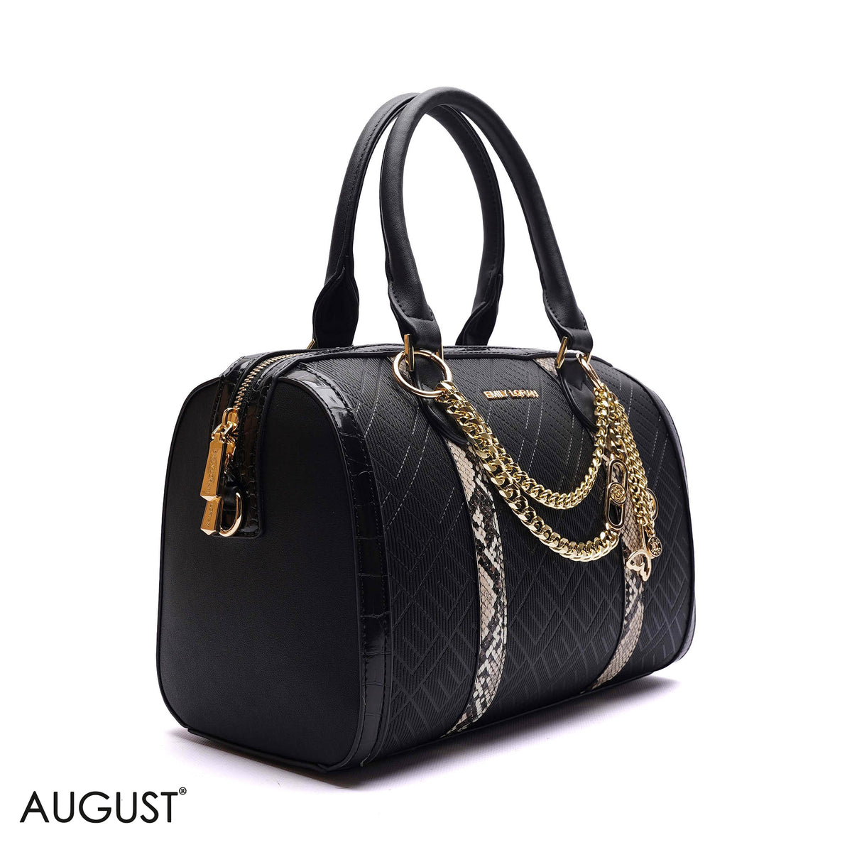 HANDBAG SOFT LEATHER WITH GOLD CHAIN - MEDIUM