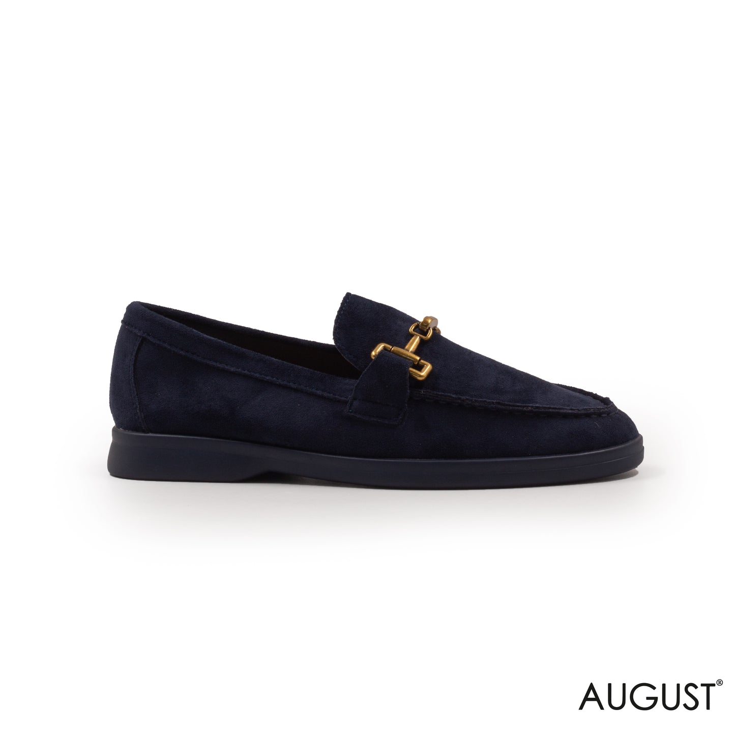 SPLIT CHAMOIS LOAFERS WITH BUCKLE