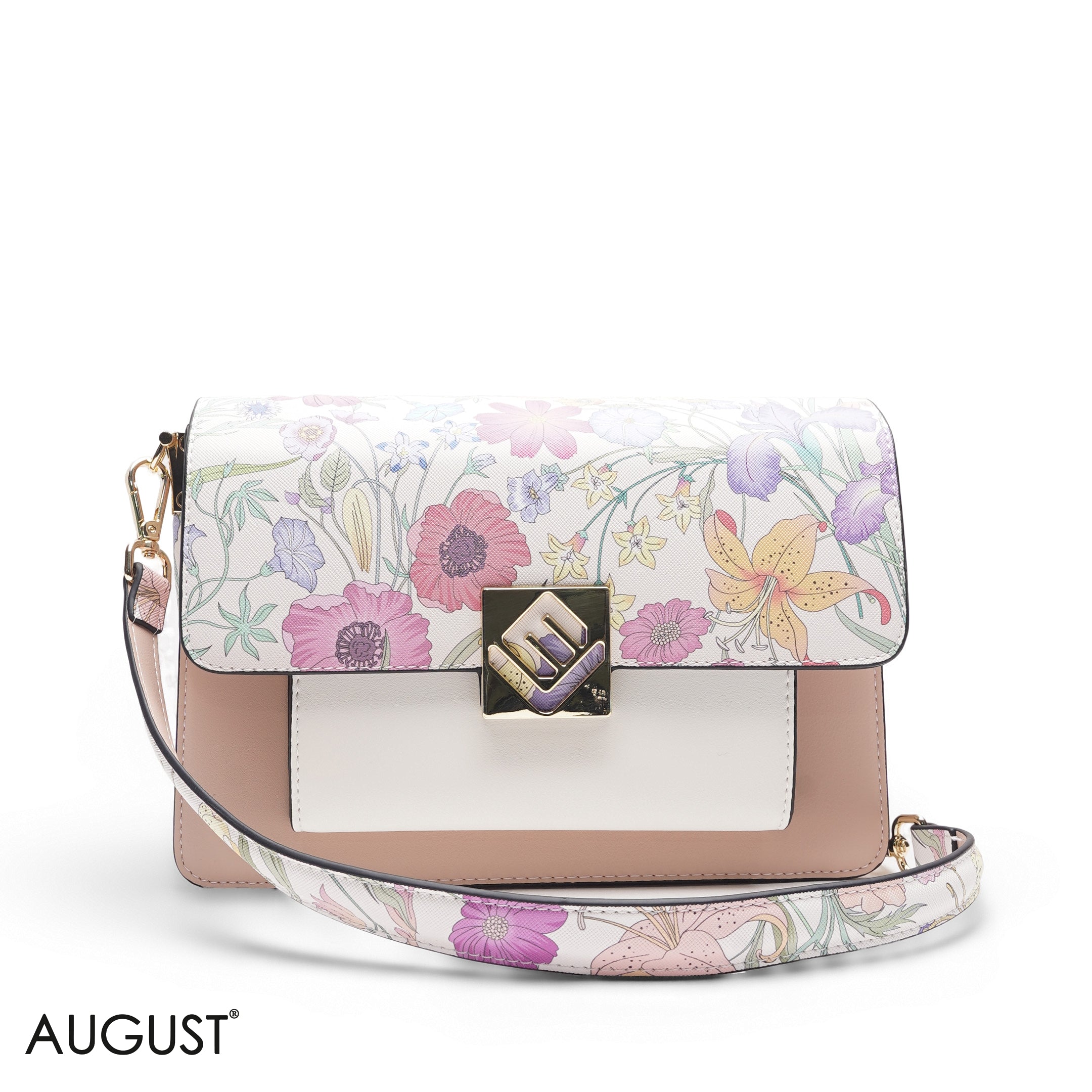 FLORAL MULTI COLOR BAG WITH HAND STRAP - MED