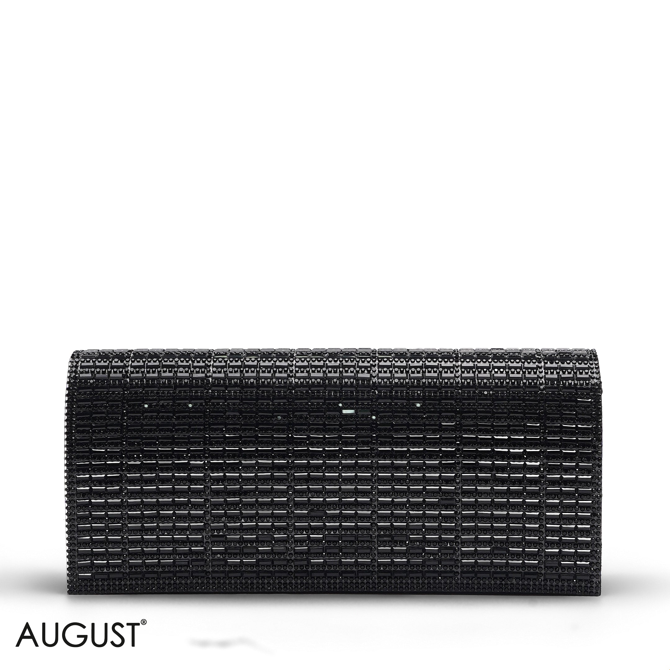 BLACK SHIMMERING CRYSTAL EVENING CLUTCH