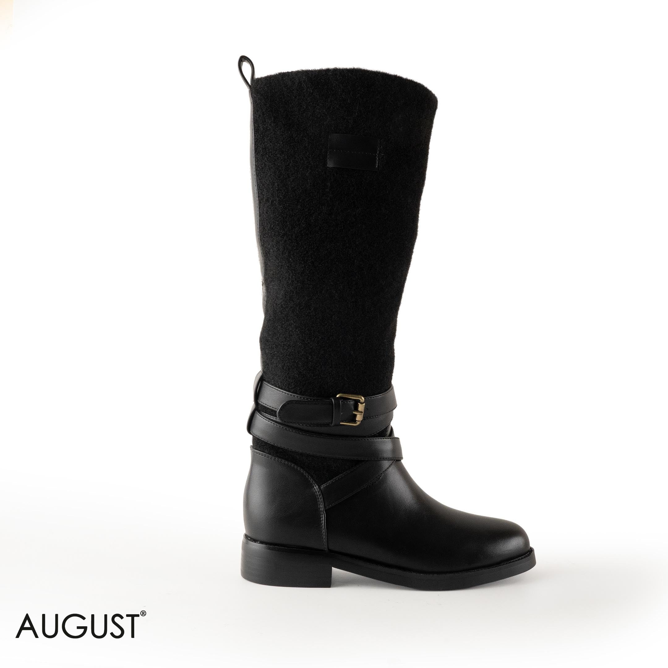 LEATHER LONG BOOT WITH TALL SHAFT IS A FABRIC