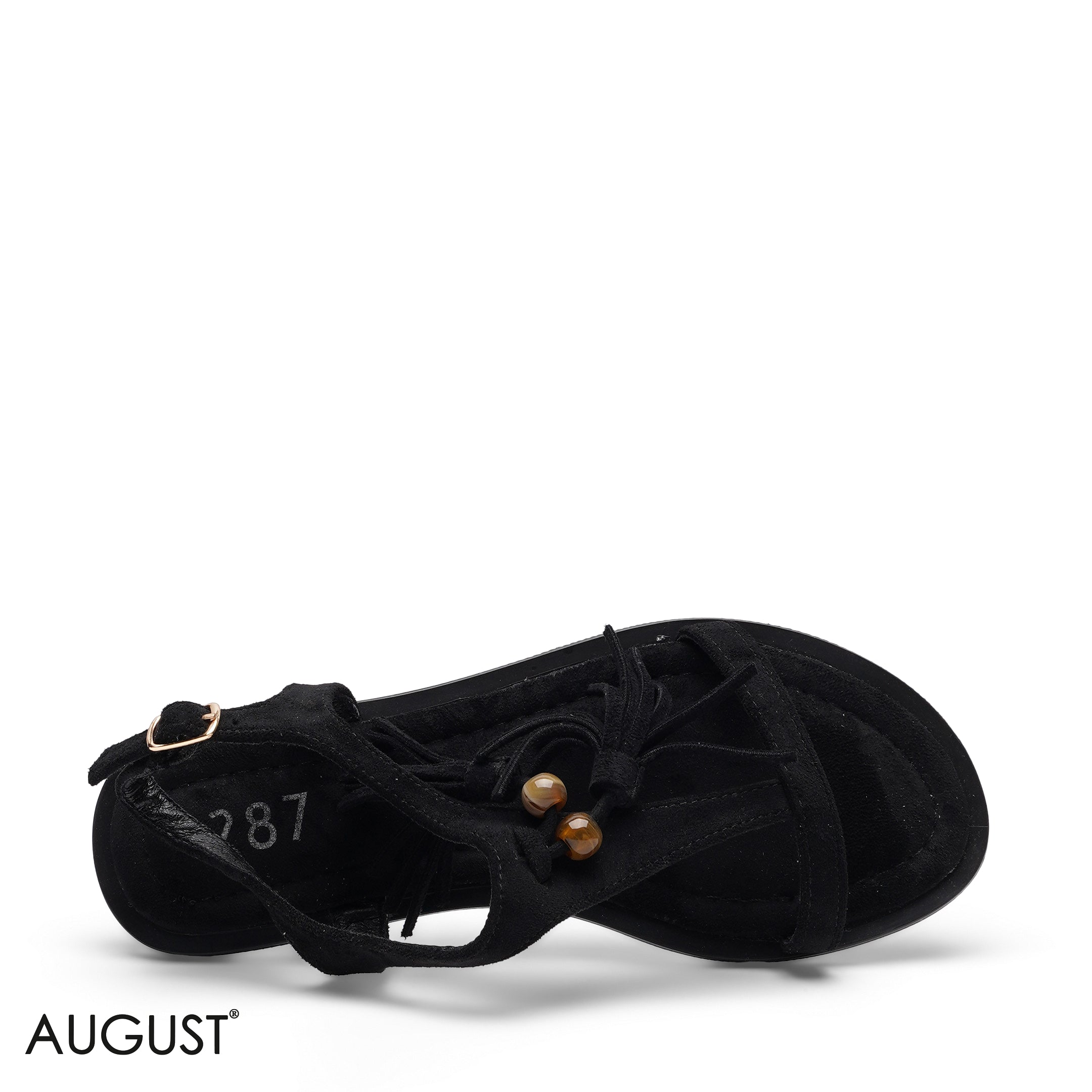 TASSEL SUEDE FLAT SANDALS
