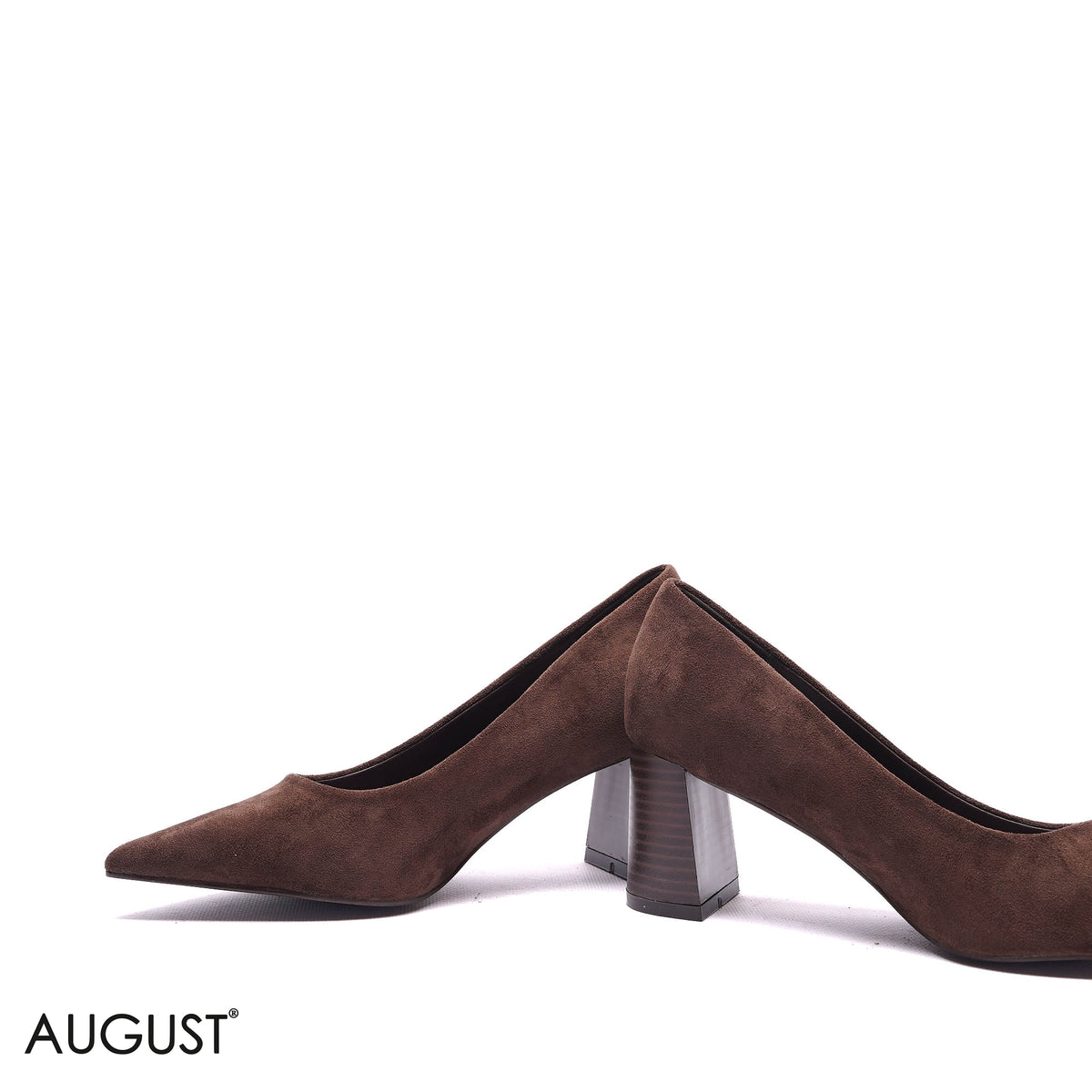 BLOCK HEEL SUEDE PUMPS