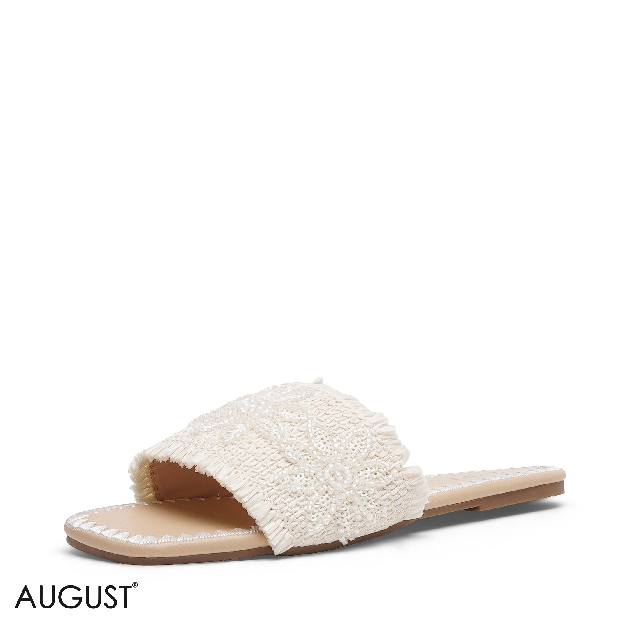 OFF-WHITE SLIPPER WITH BEADED EMBROIDERY