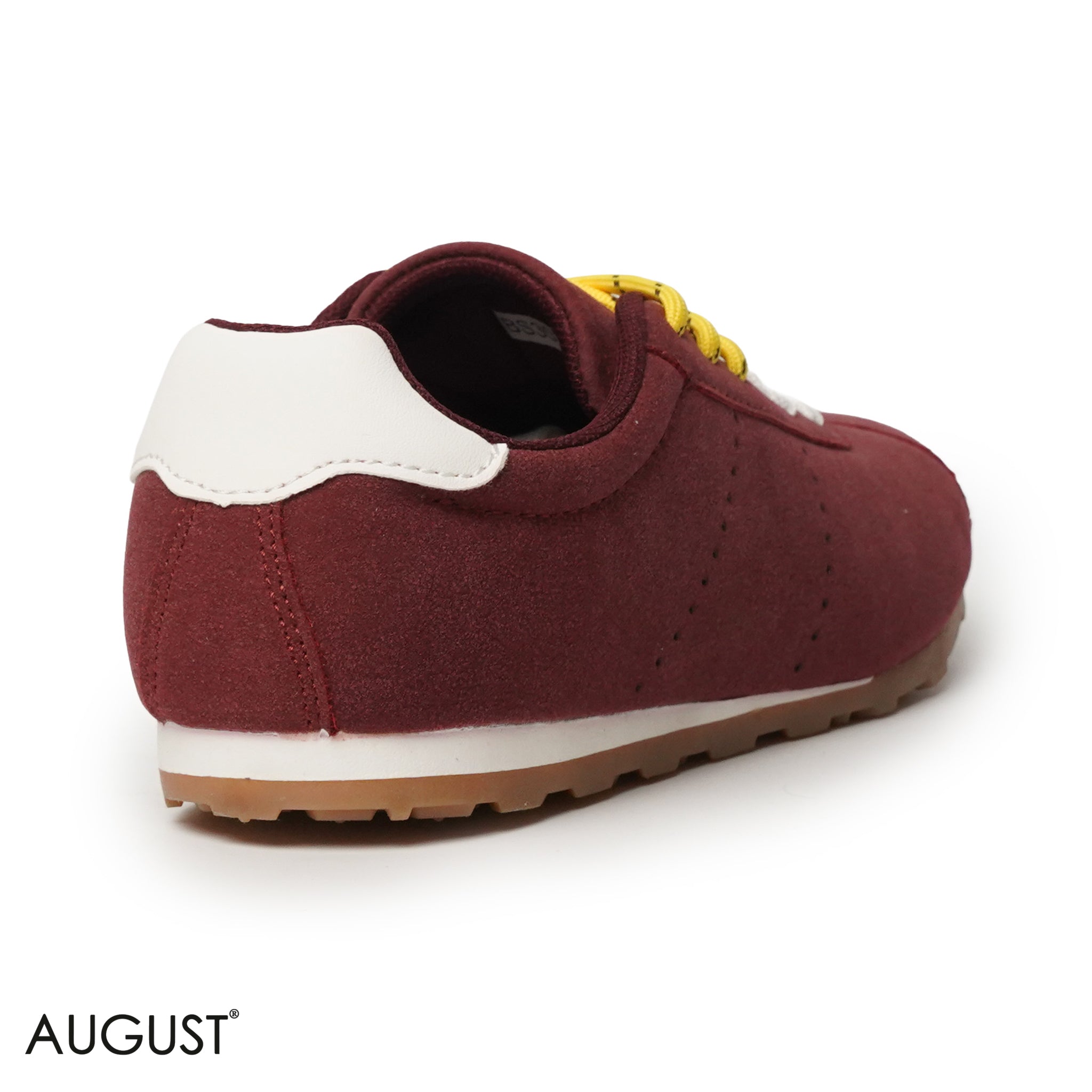 BURGUNDY SUEDE LEATHER SNEAKERS WITH RUBBER SOLE