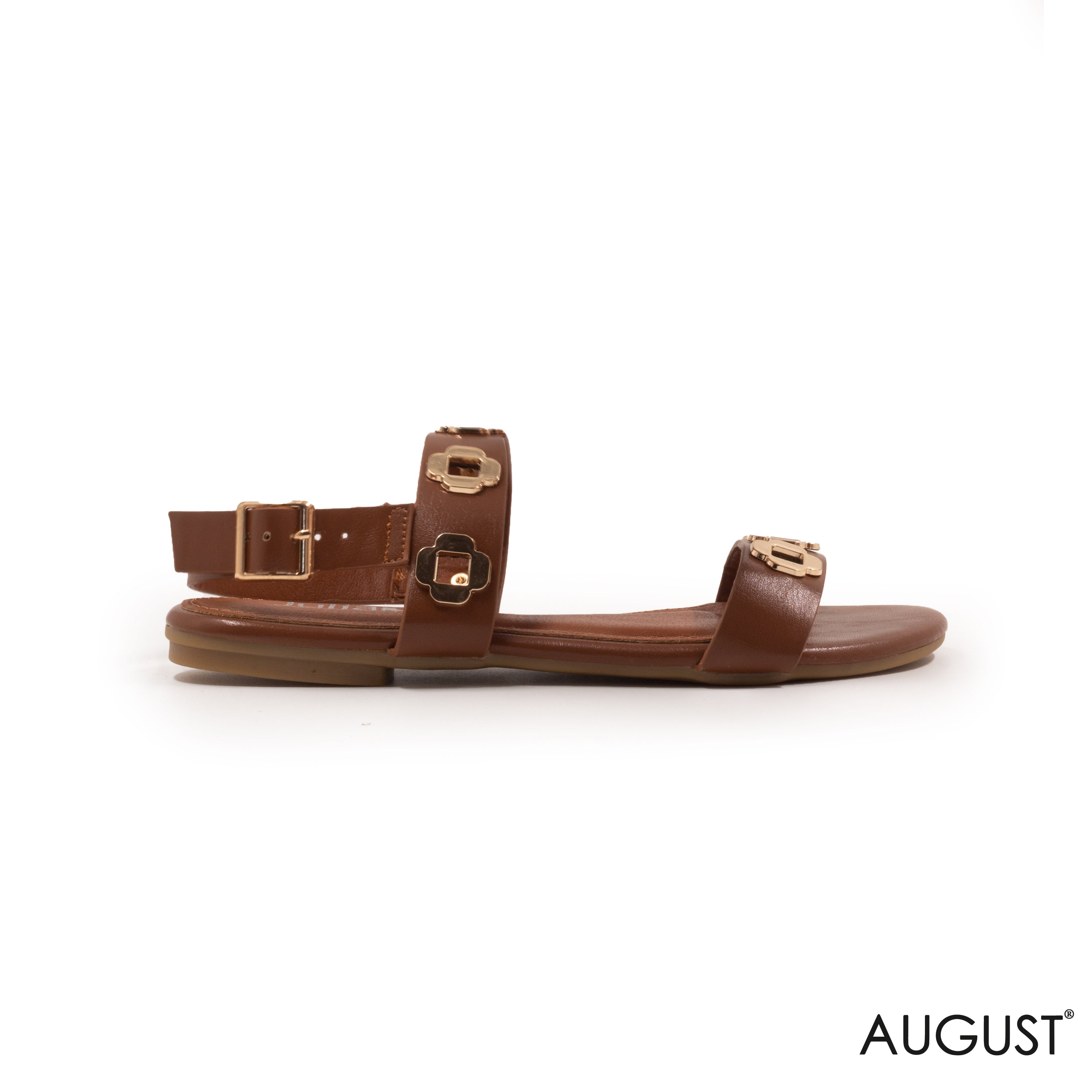 CAMEL GOLD ORNAMENT SLINGBACK SANDALS