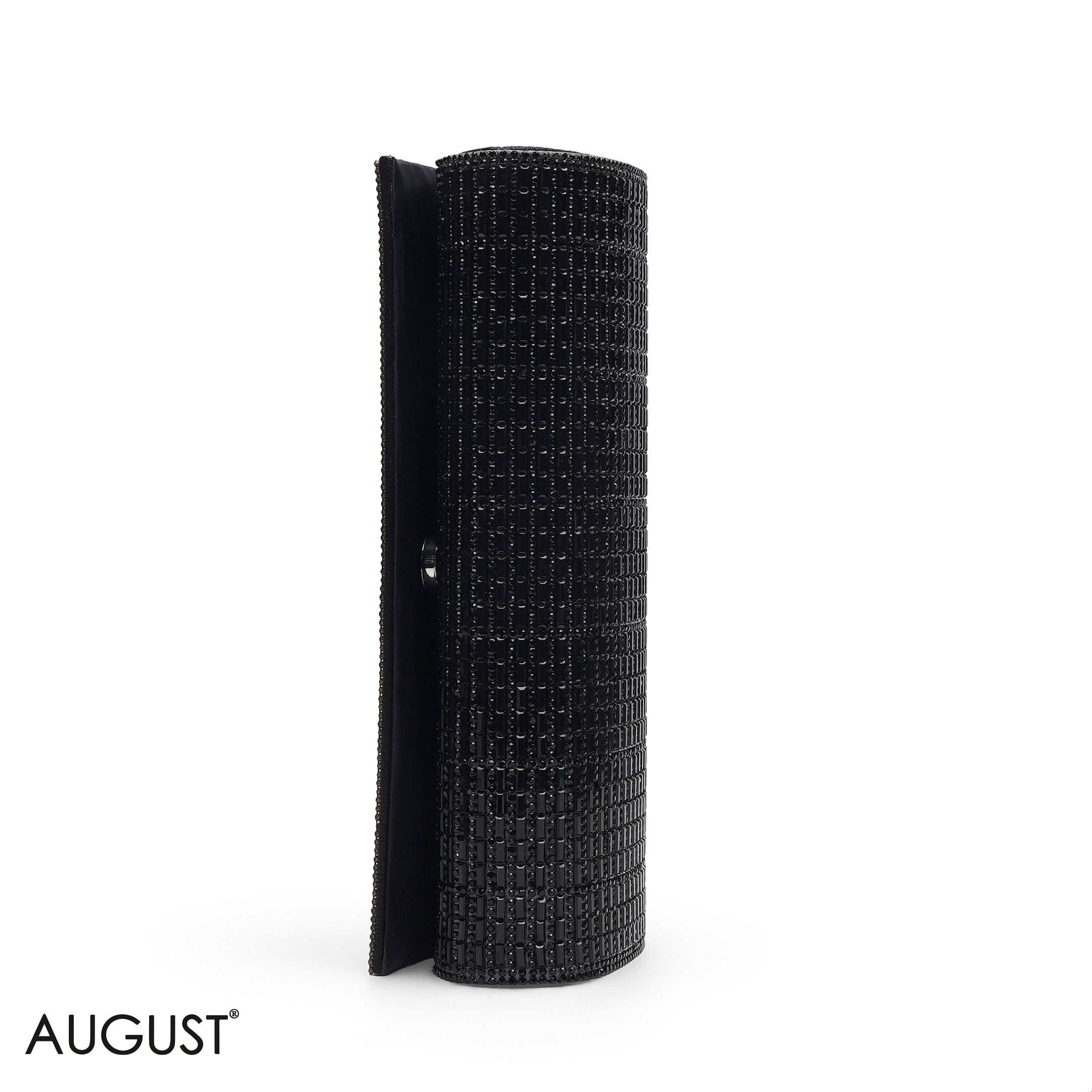 BLACK SHIMMERING CRYSTAL EVENING CLUTCH