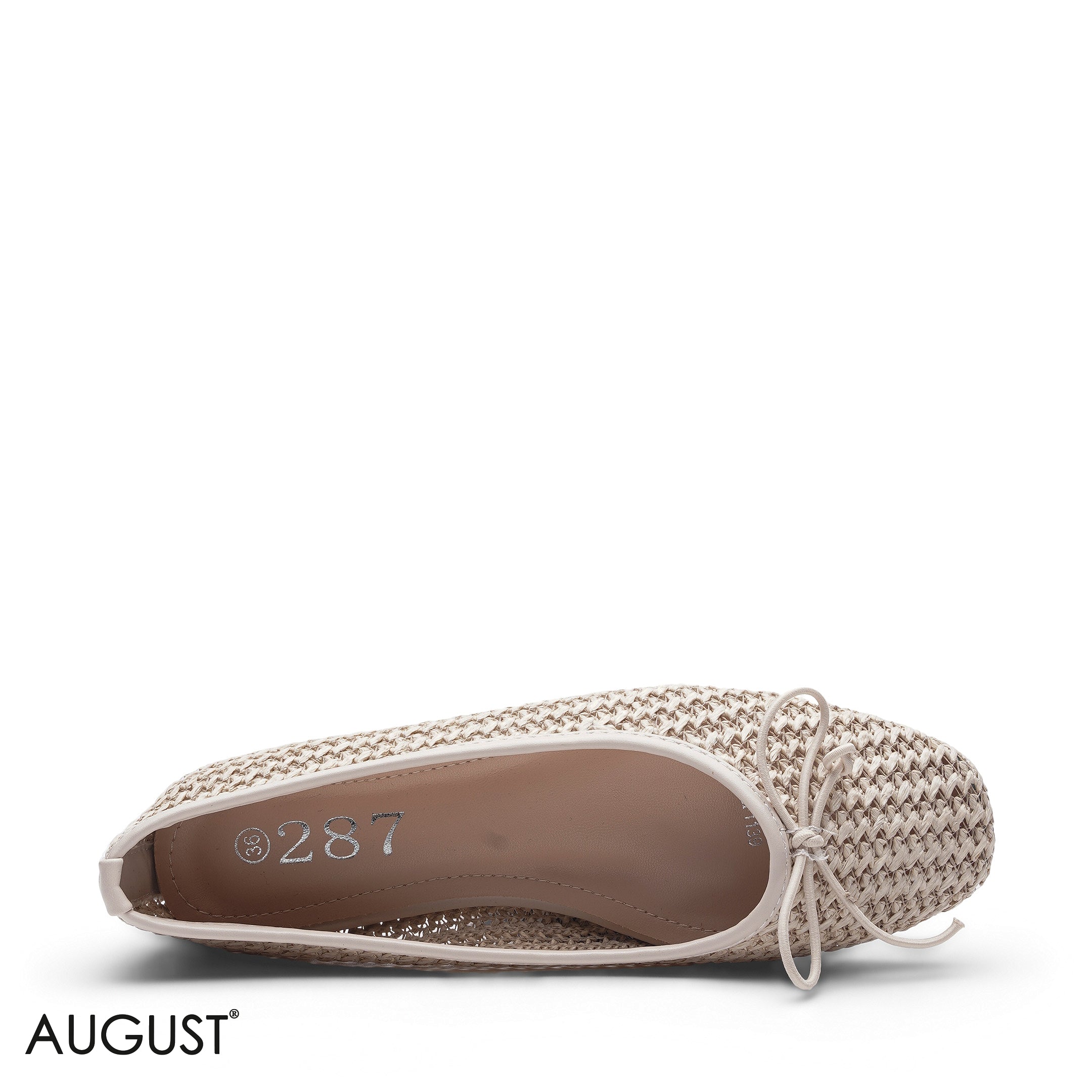 ELEGANT CLASSIC BEIGE TEXTURED FABRIC CHAIN MULE