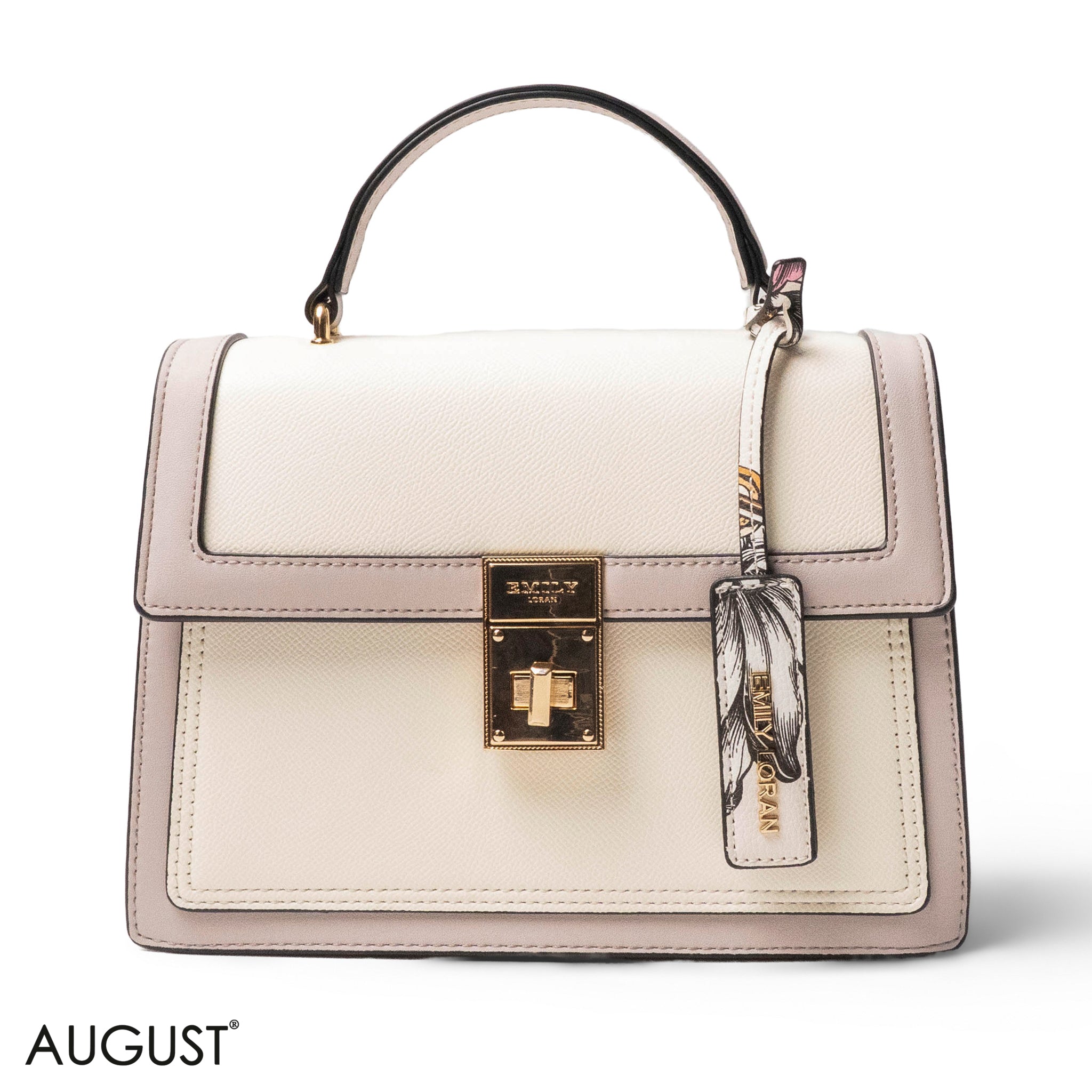 BABY PURPLE LEATHER HANDBAG WITH FLAP- MED