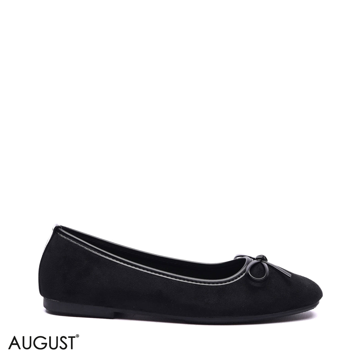BOW DETAIL SUEDE BALLET FLATS