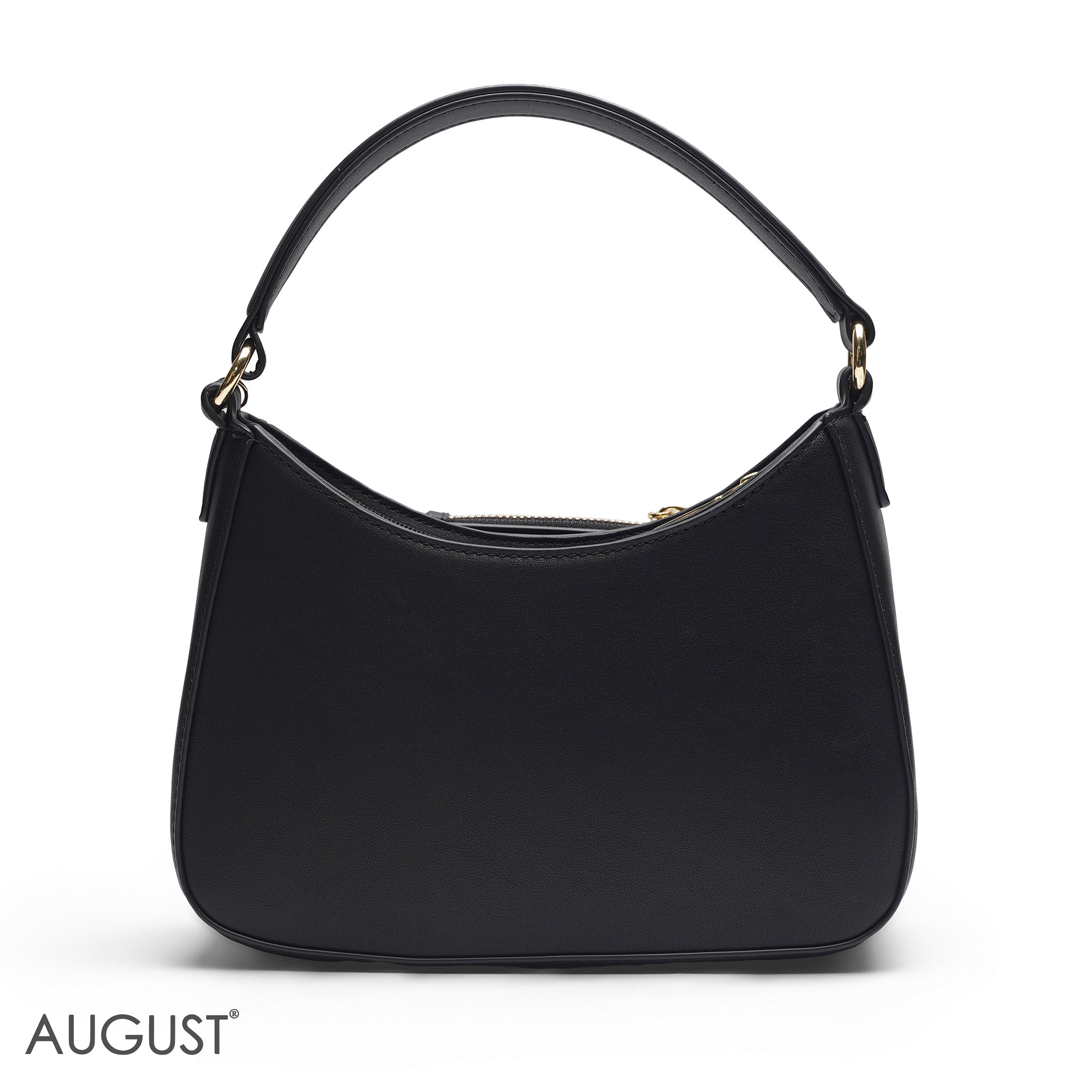 BLACK CROCODILE HOBO BAG WITH POUCH