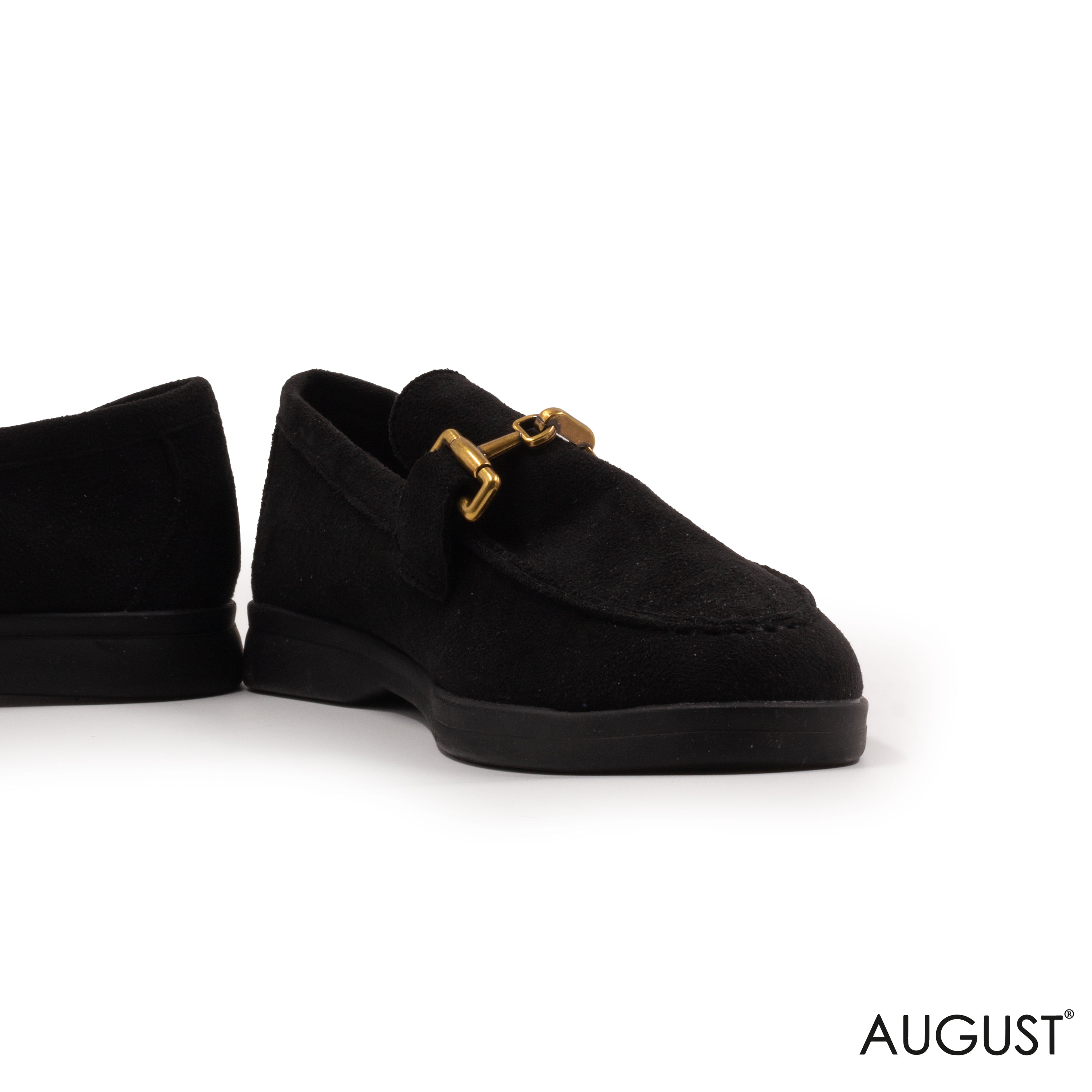 SPLIT CHAMOIS LOAFERS WITH BUCKLE