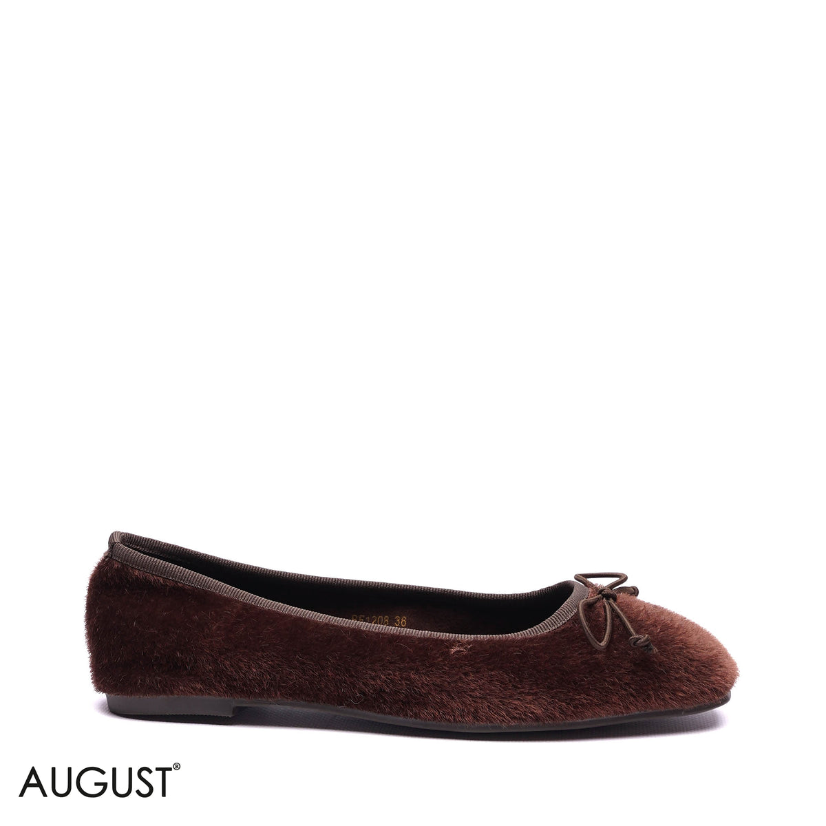 FAUX FUR BOW BALLET FLATS