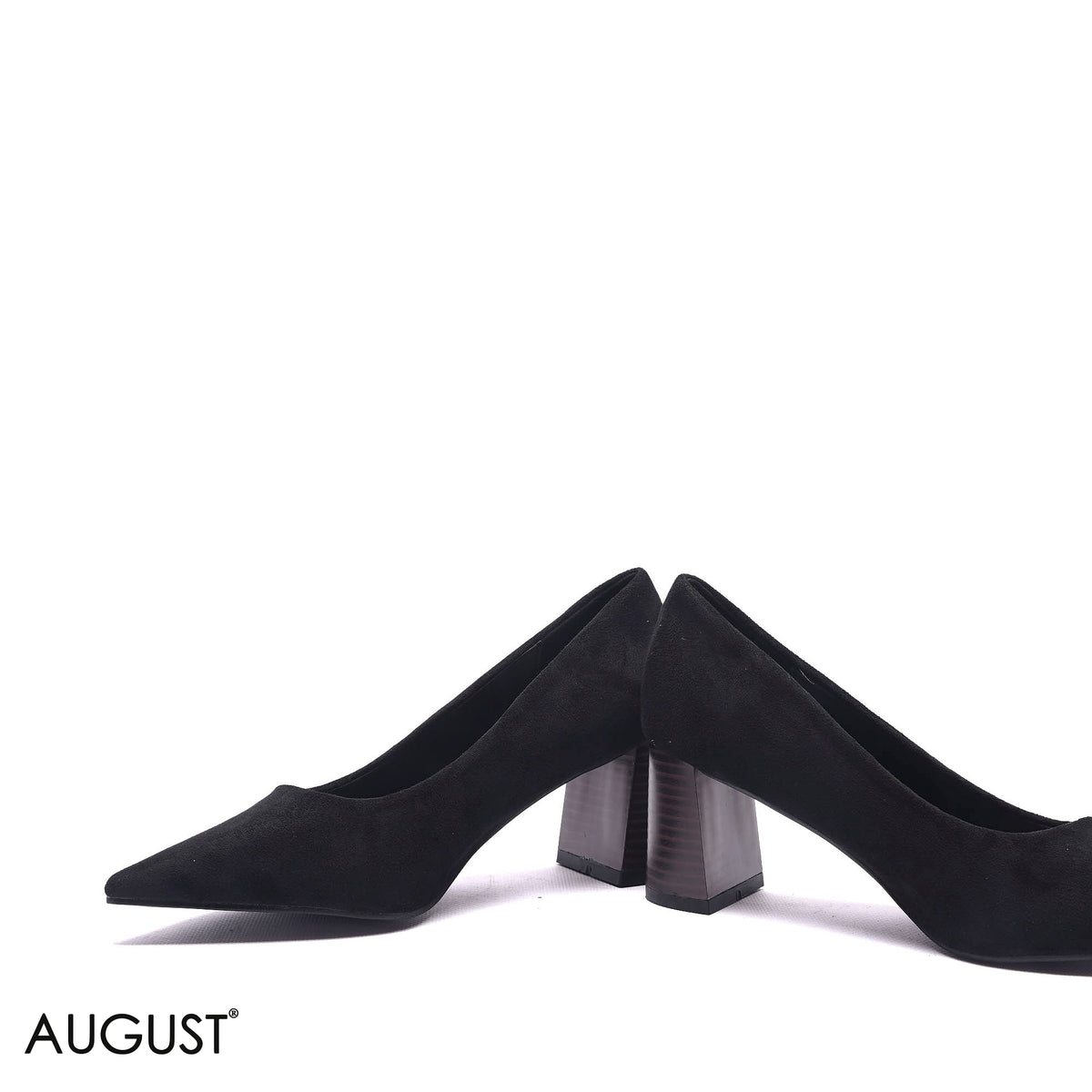 BLOCK HEEL SUEDE PUMPS