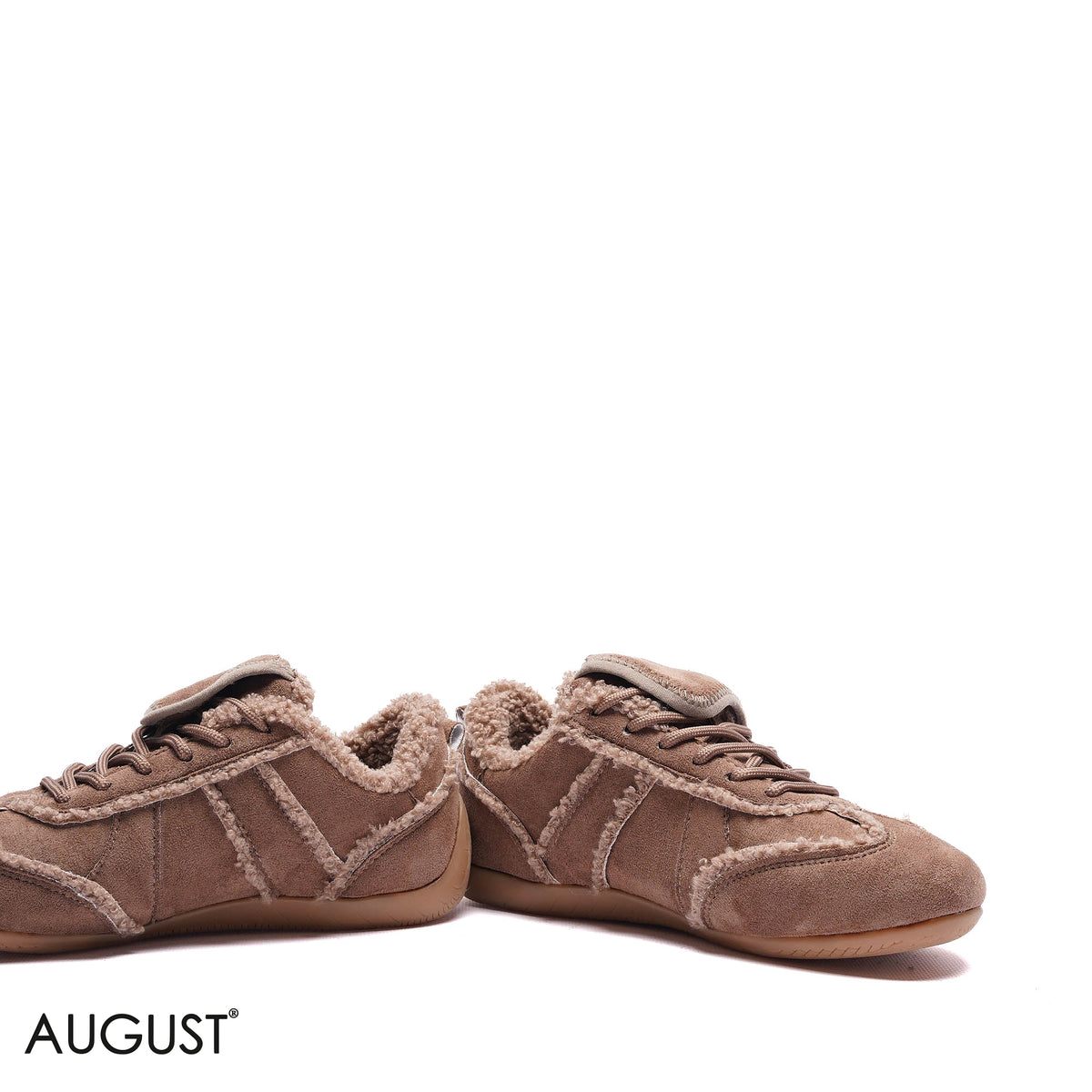 FAUX FUR TRIMMED SUEDE SNEAKERS