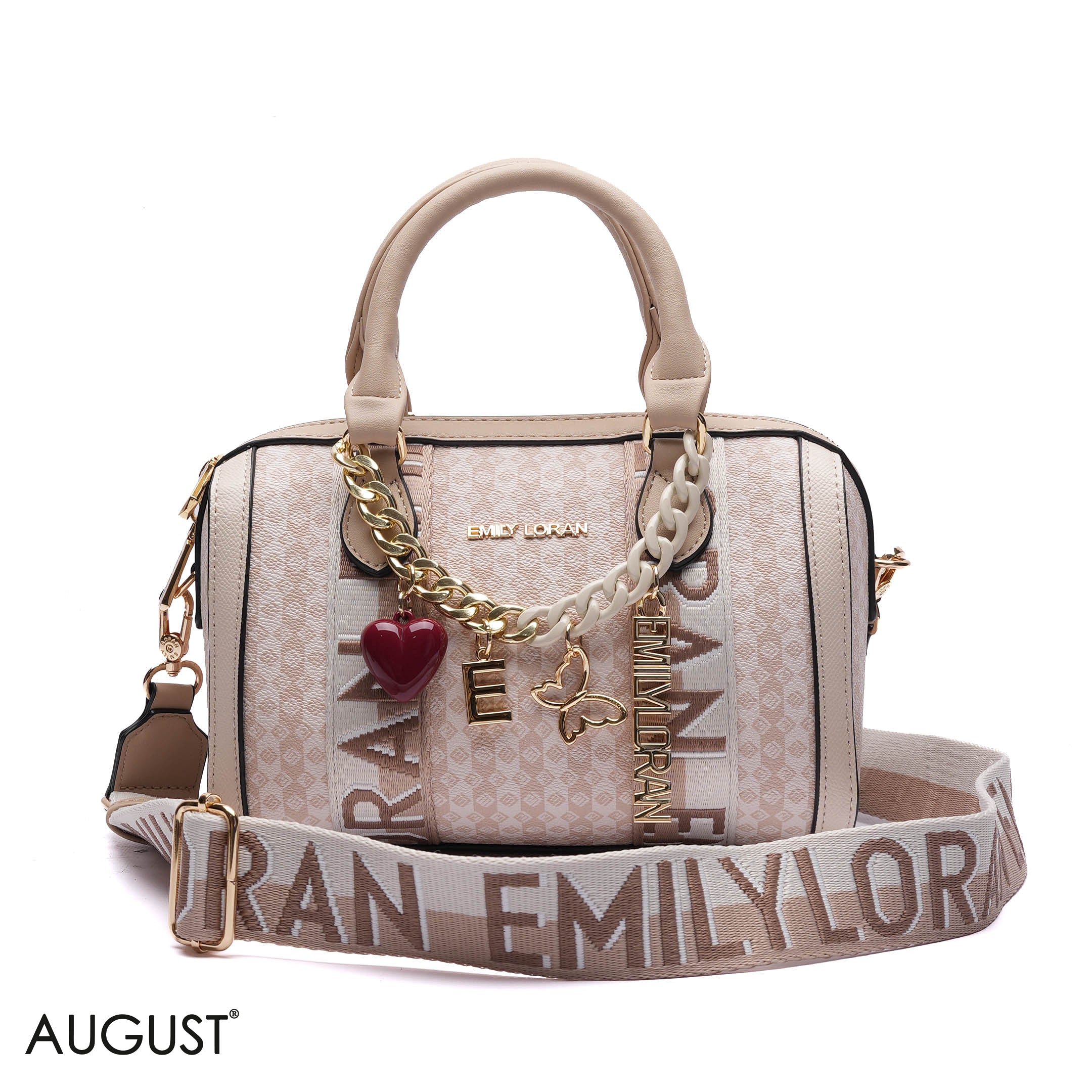 MONOGRAM BARREL BAG WITH CHARM CHAIN - SMALL