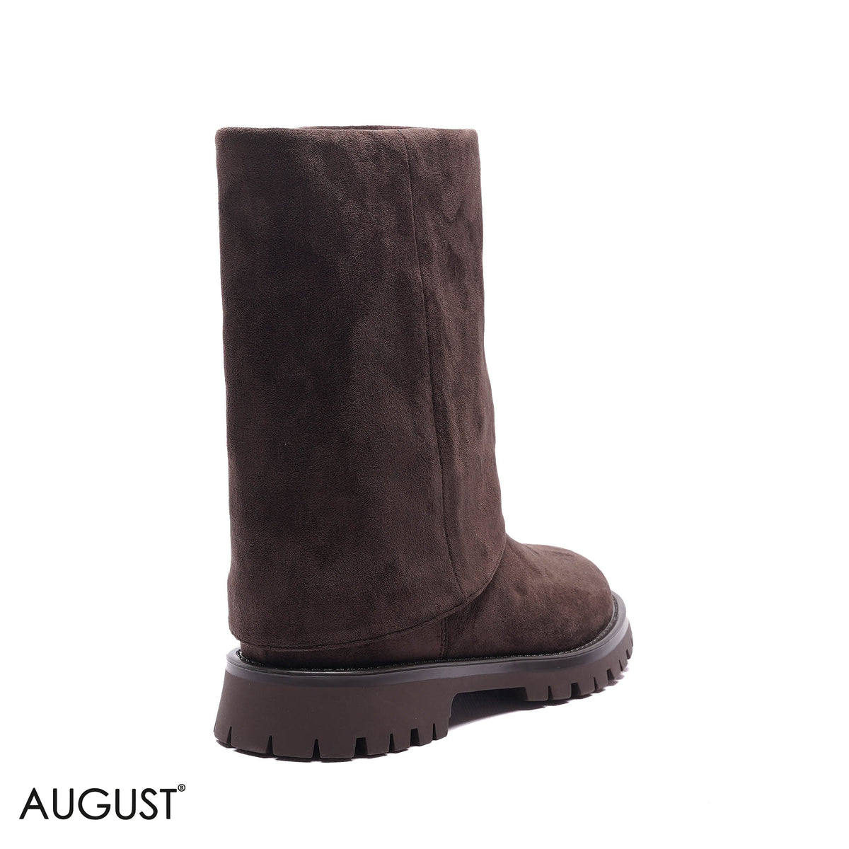 FOLD-OVER LUG-SOLE SUEDE BOOTS