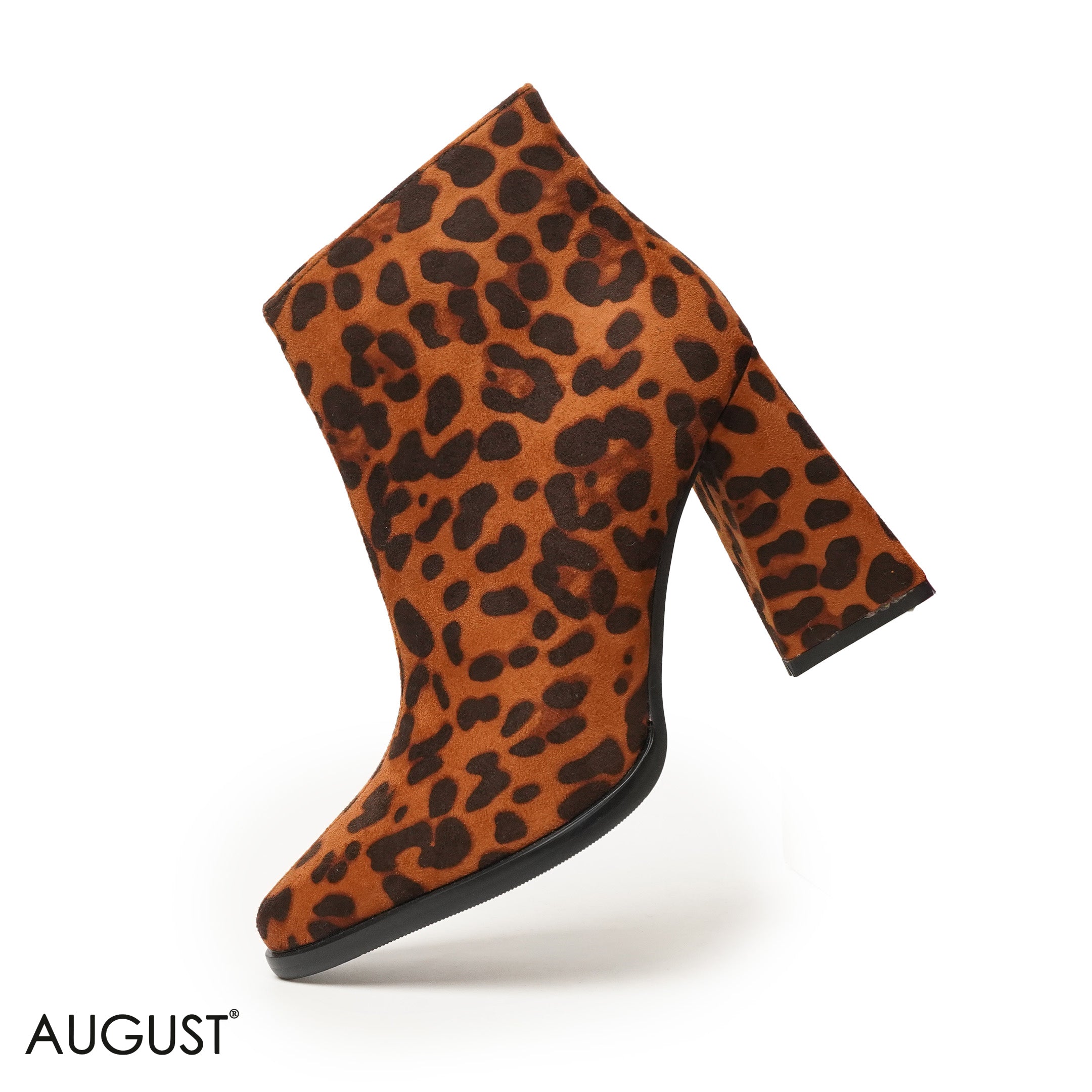 TIGER CHAMOIS LEATHER HEELED BOOTS WITH SIDE ZIPPER
