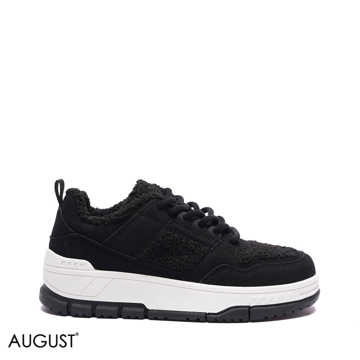 FAUX FUR SUEDE PLATFORM SNEAKERS