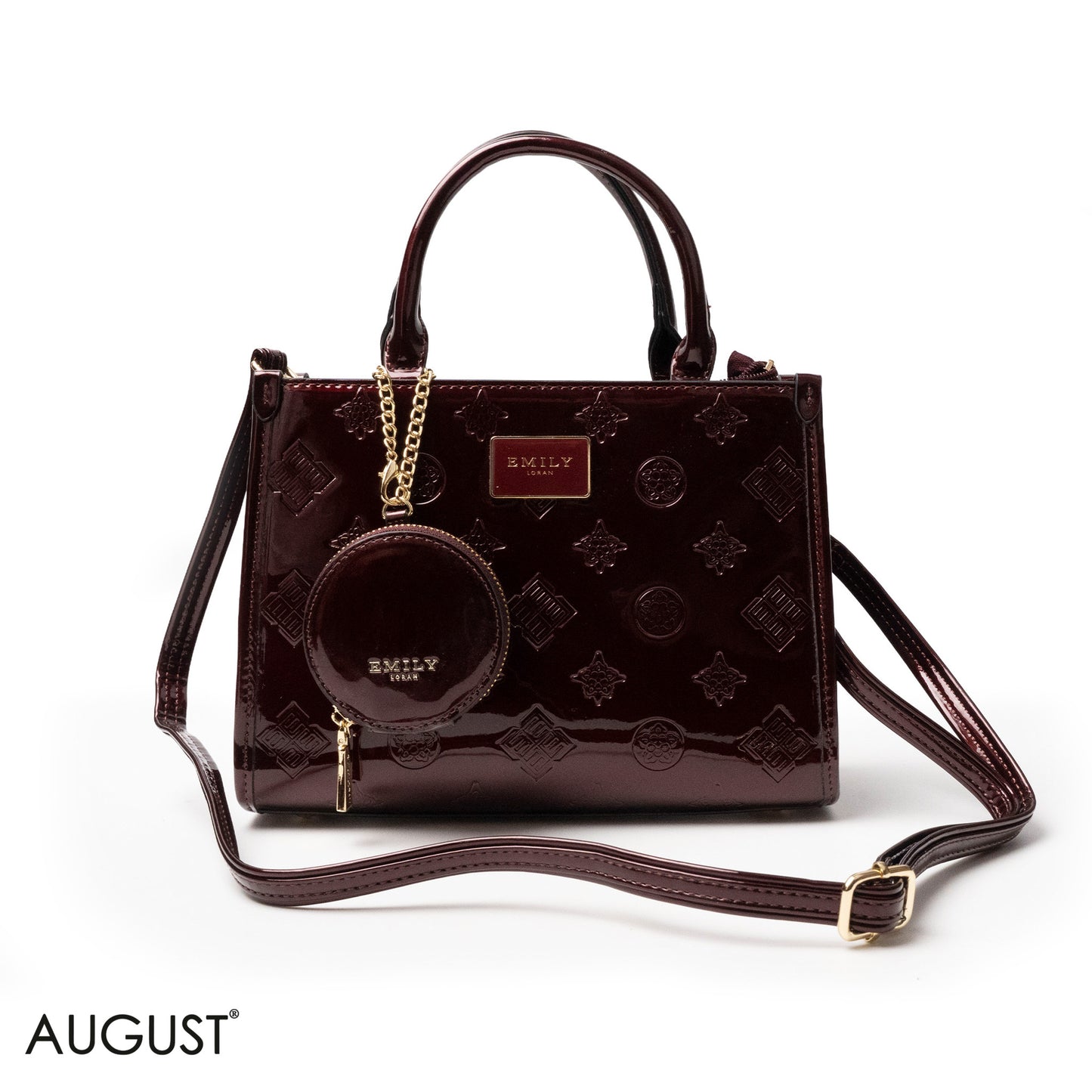 CLASSIC GLOSSY LEATHER PATTERNED HANDBAG - MED