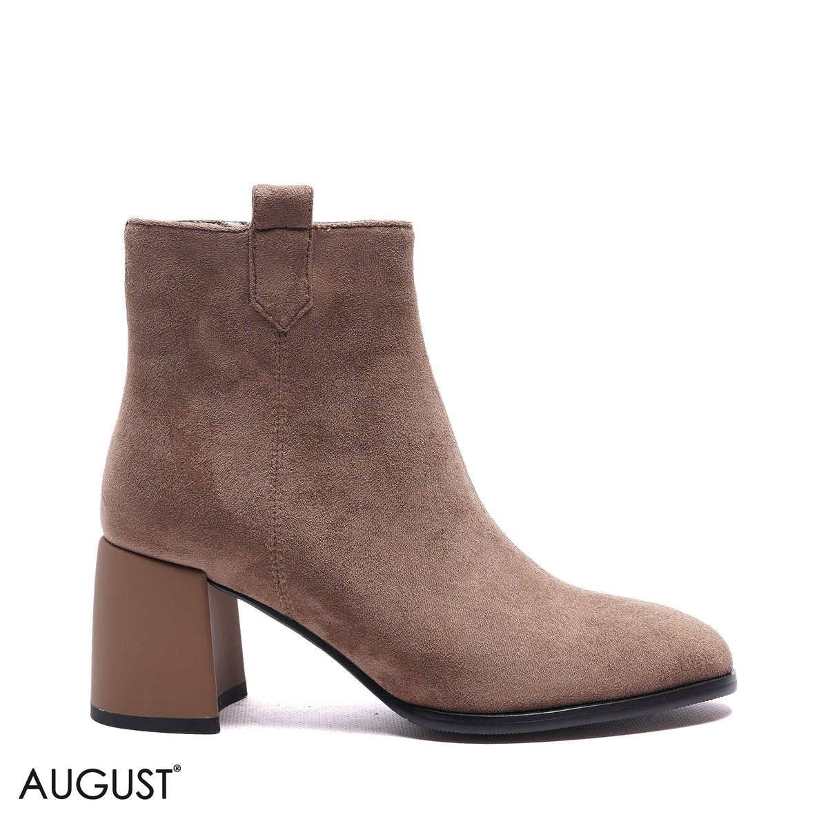 SIDE-ZIP SUEDE BLOCK HEEL BOOTS